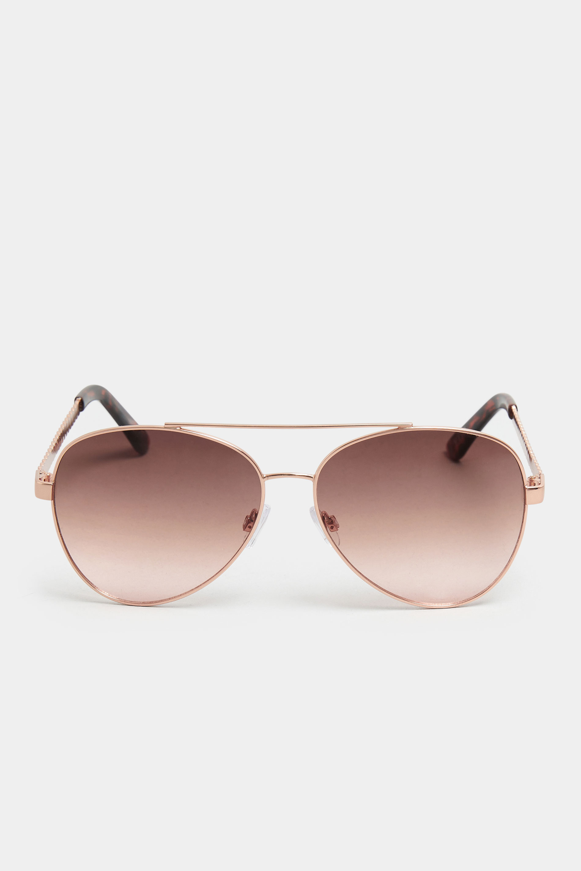 Rose Gold Tone Aviator Sunglasses | Yours Clothing  3