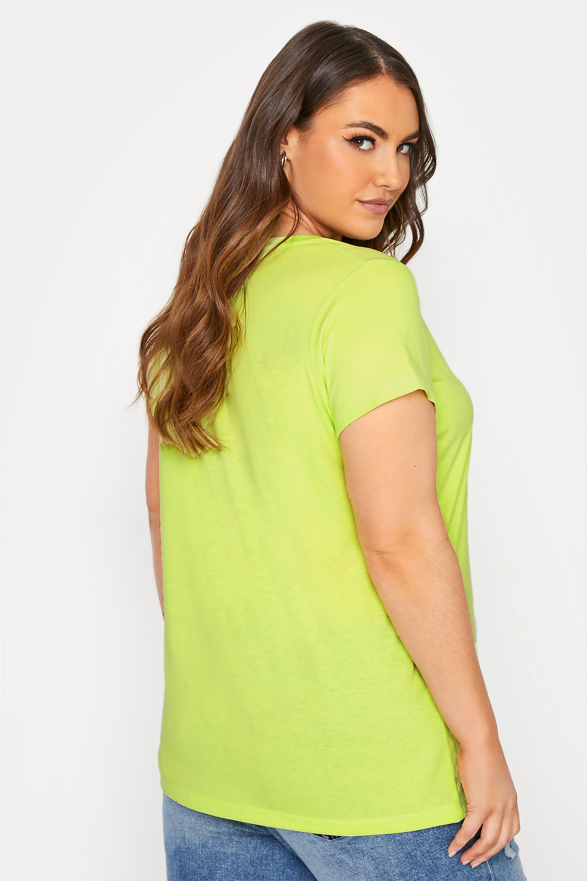 Plus Size Lime Green Short Sleeve T-Shirt | Yours Clothing  3