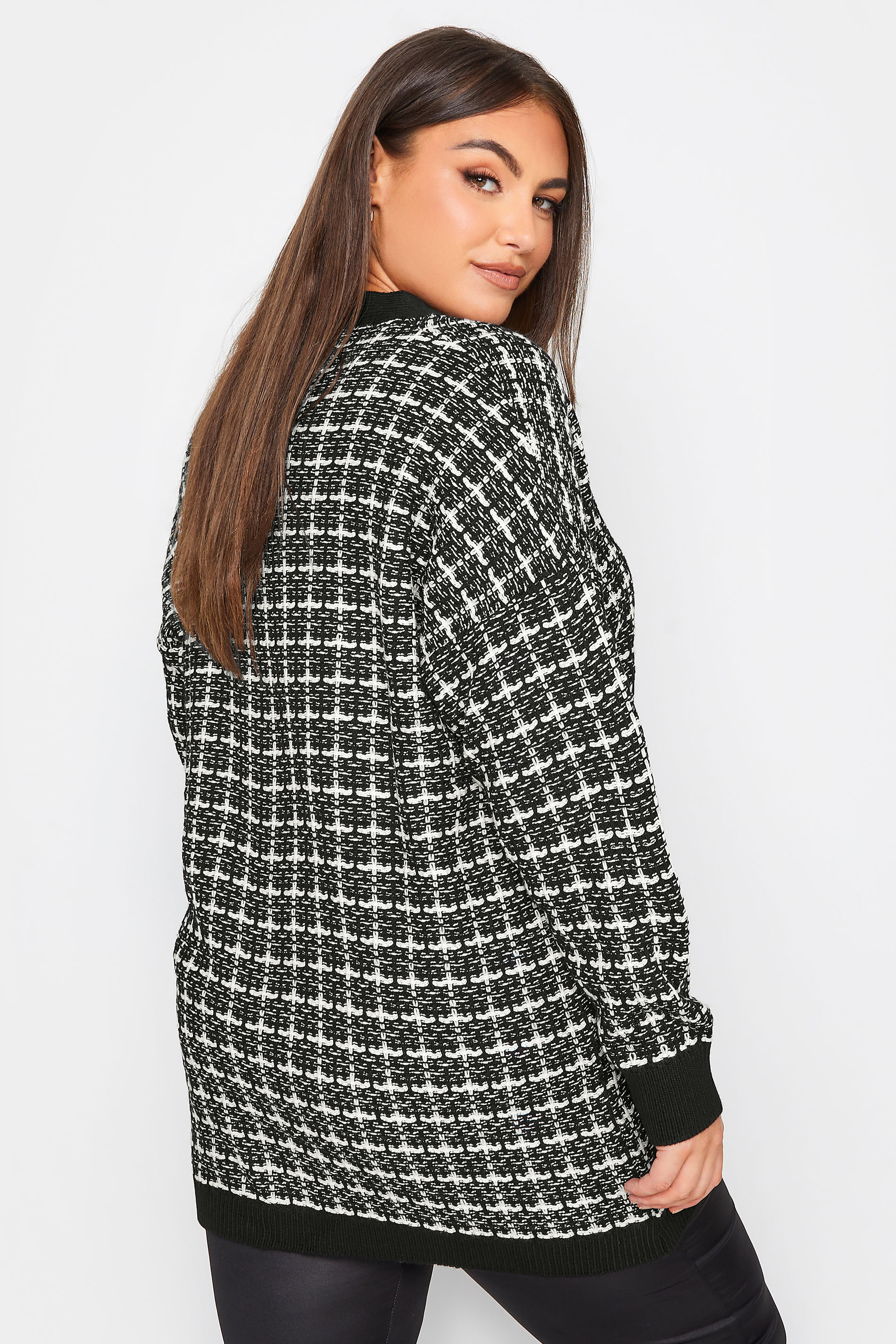 YOURS Curve Plus Size Black Boucle Cardigan | Yours Clothing  3