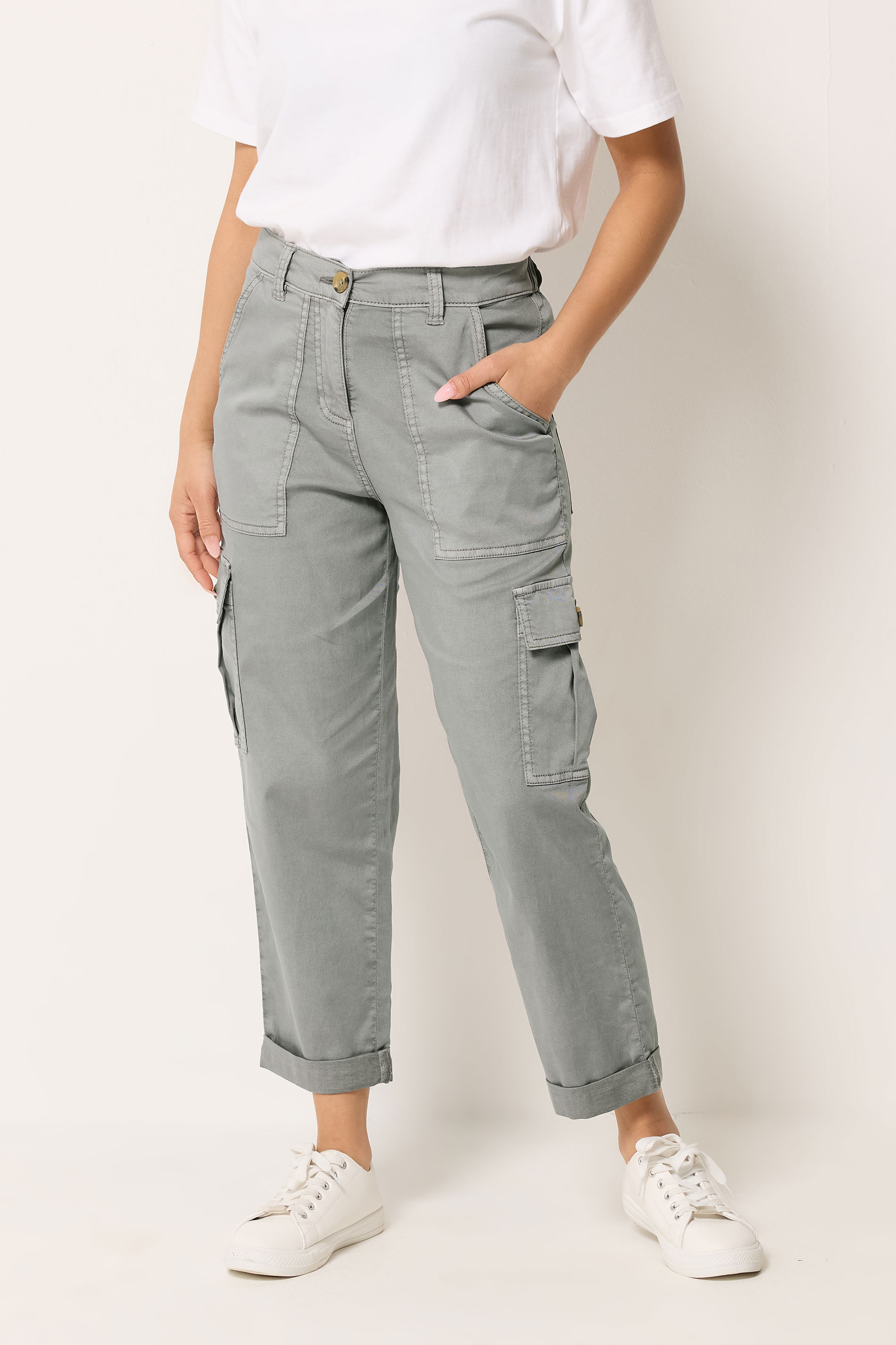 M&Co Petite Grey Cargo Trousers | M&Co 3