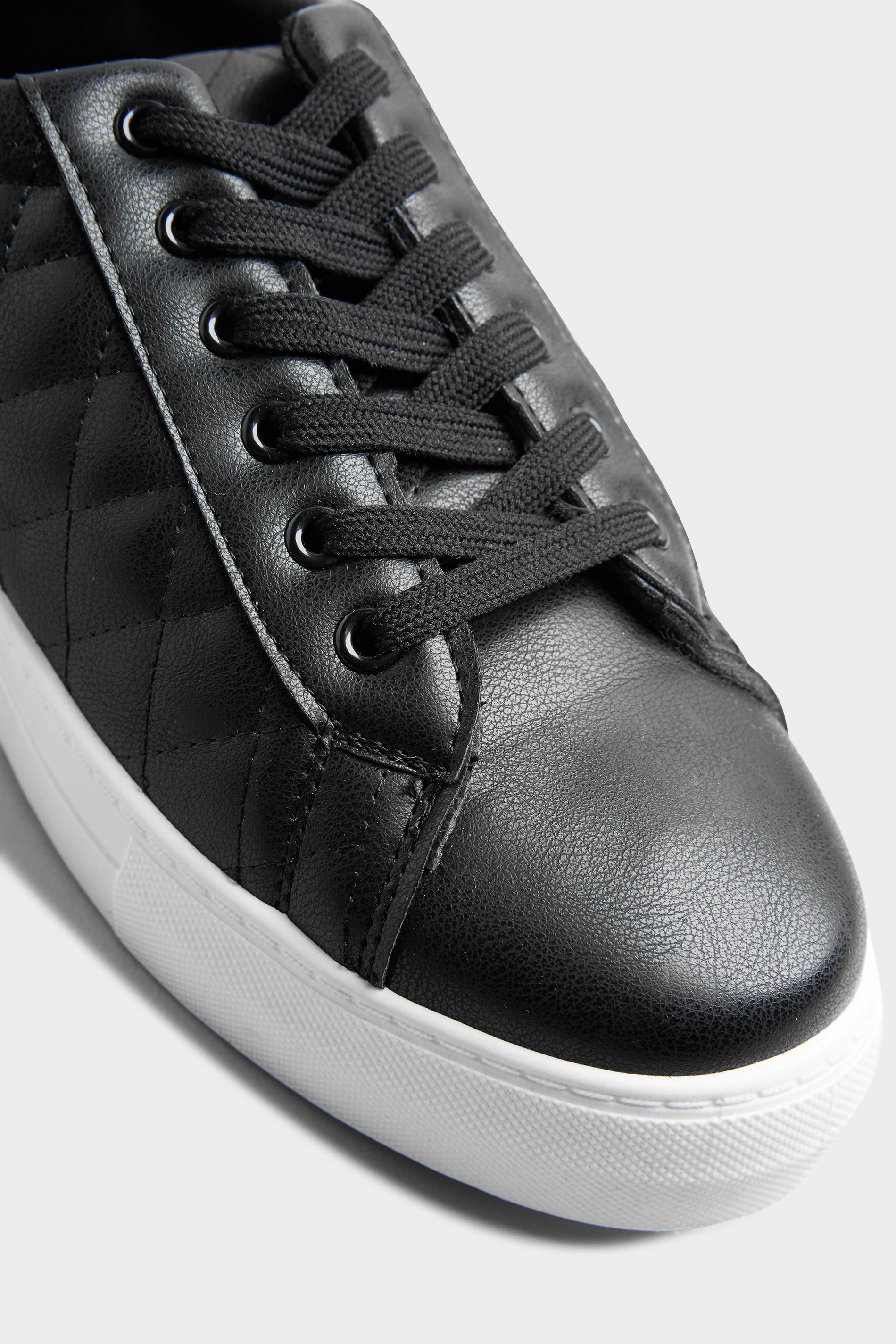 LIMITED COLLECTION Black Quilted Trainers In Wide Fit | Long Tall Sally