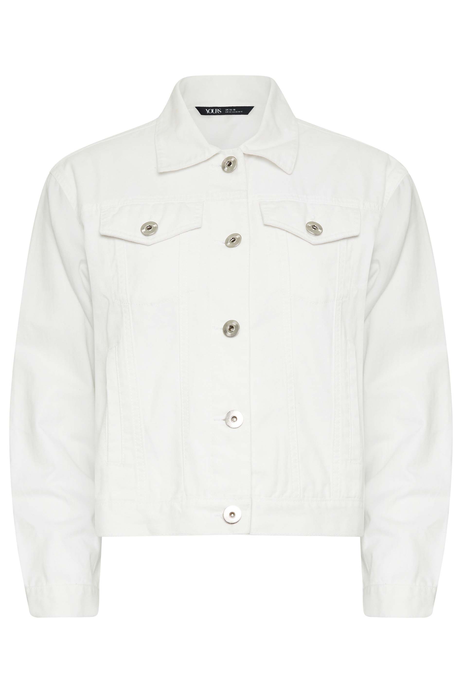 YOURS PETITE Plus Size White Denim Jacket | Yours Clothing 1