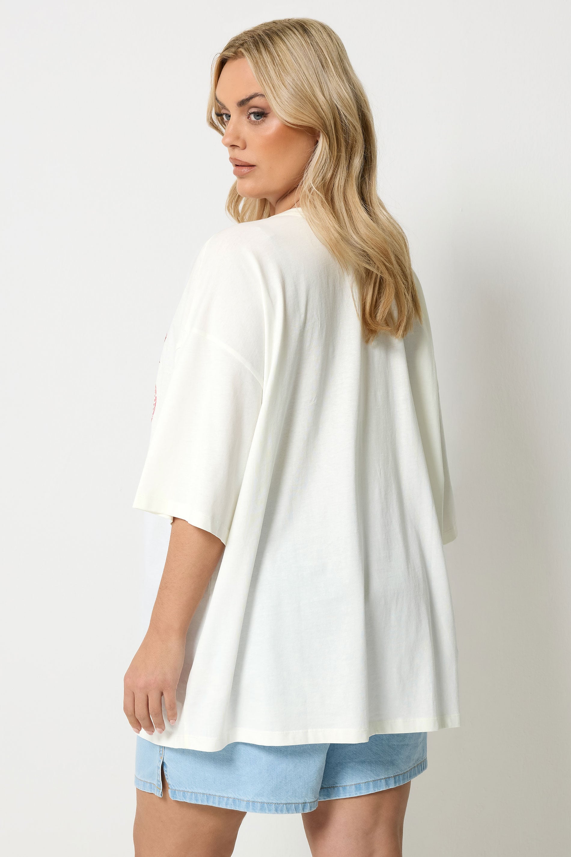 YOURS Plus Size Ivory White 'Berry Market' Graphic T-Shirt | Yours Clothing 2