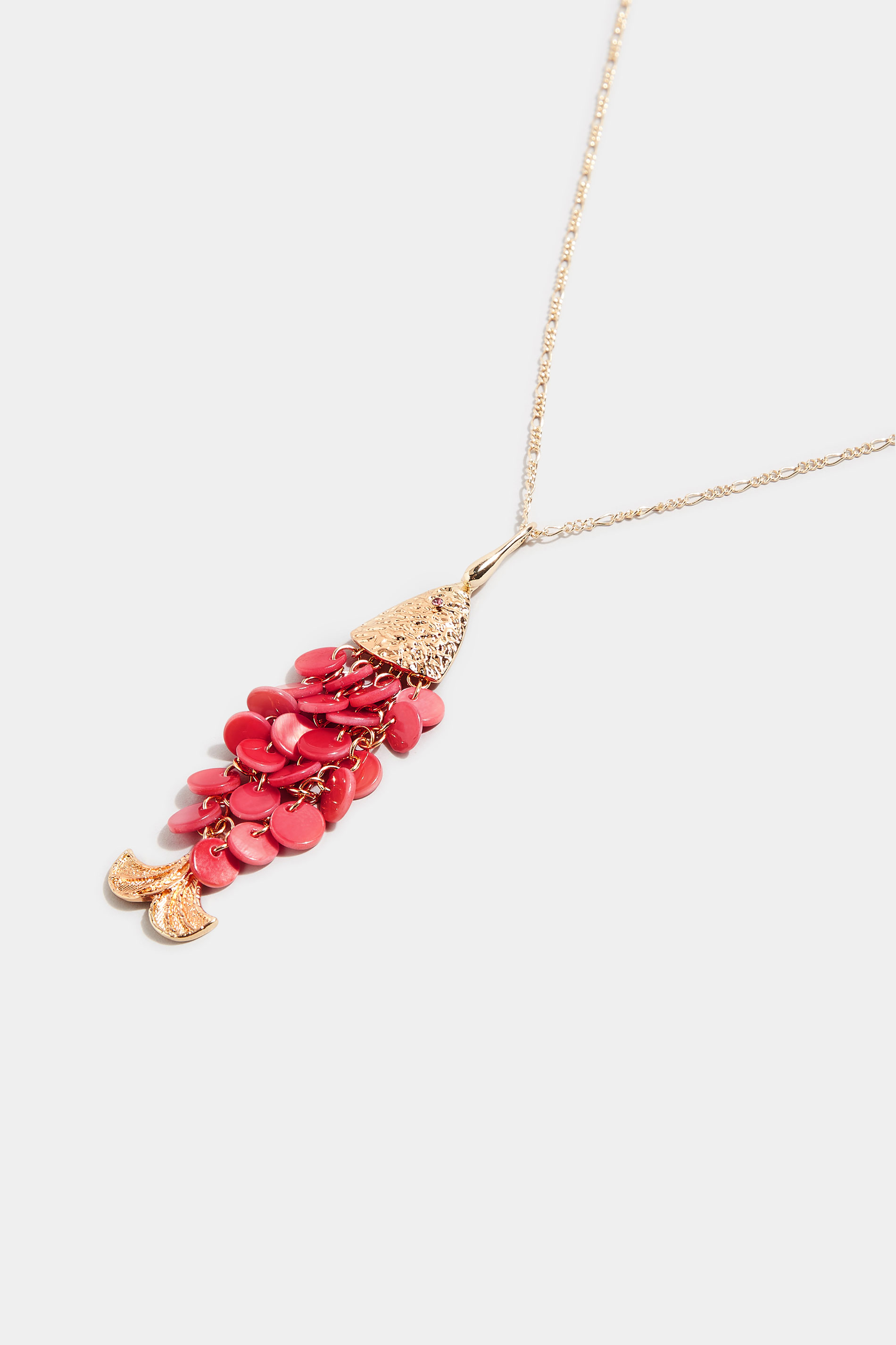 Gold Tone Fish Pendant Long Necklace | Yours Clothing 3