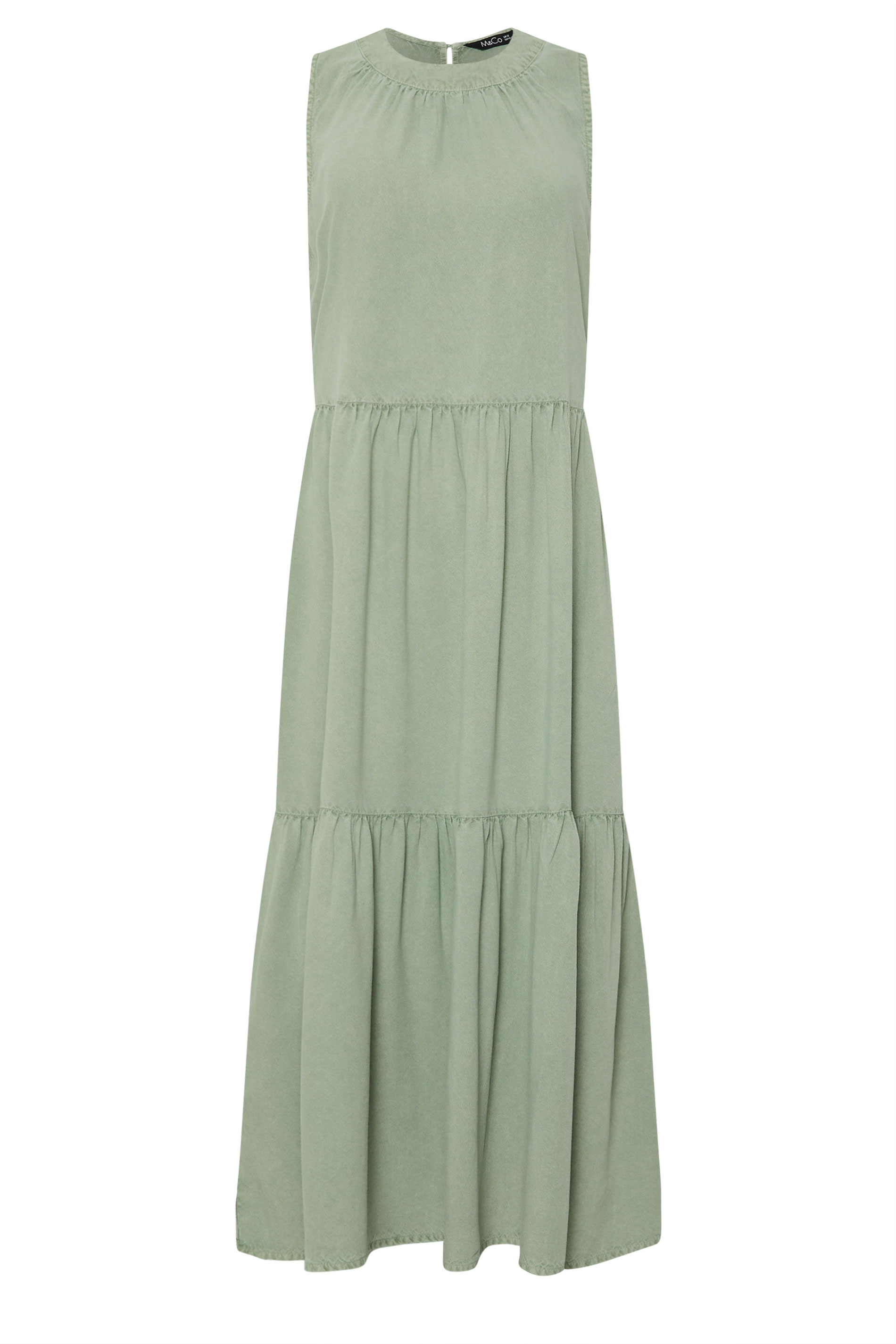 M&Co Sage Green Tiered Midaxi Dress | M&Co 6