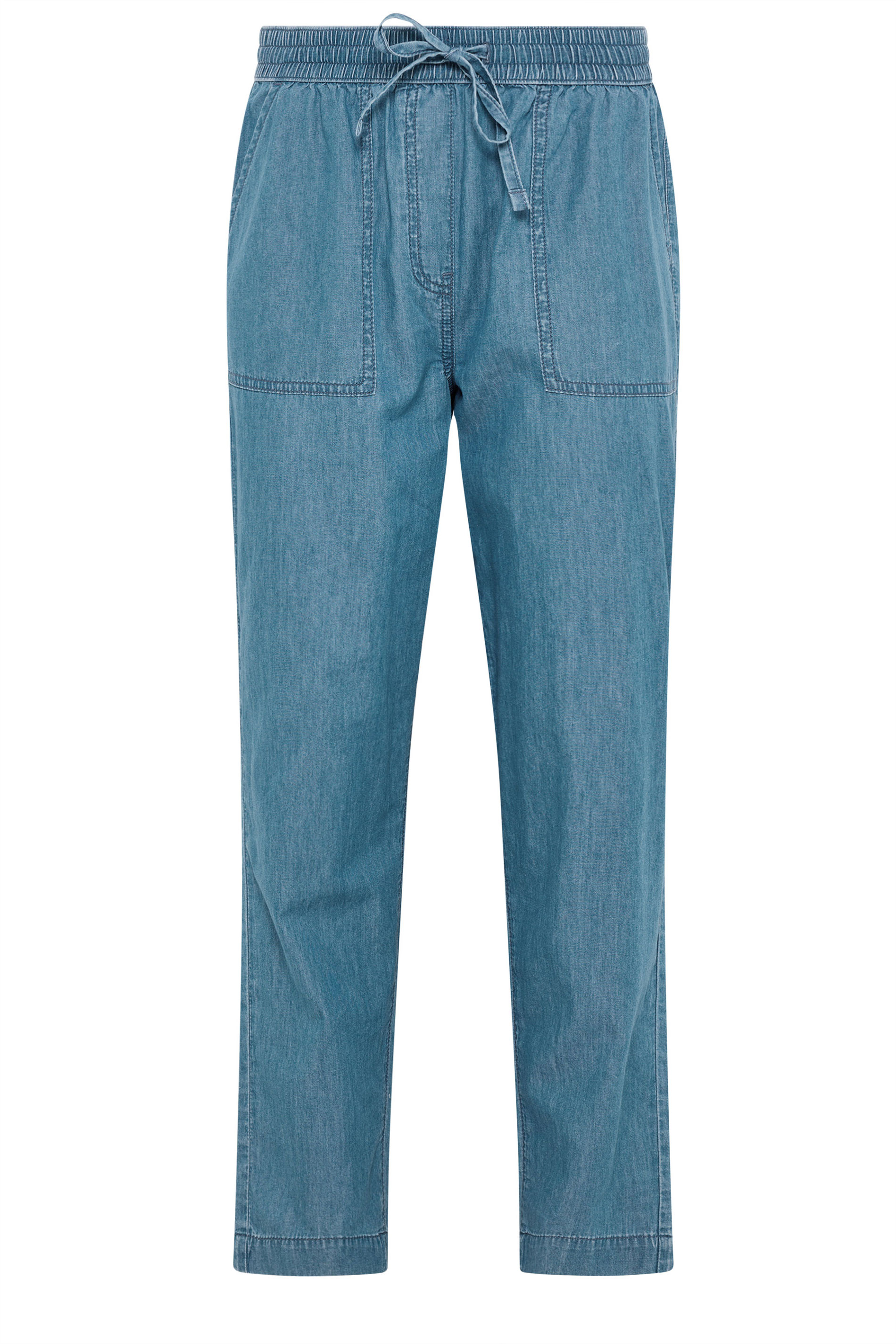 M&Co Blue Midwash Lightweight Cotton Denim Joggers | M&Co 5