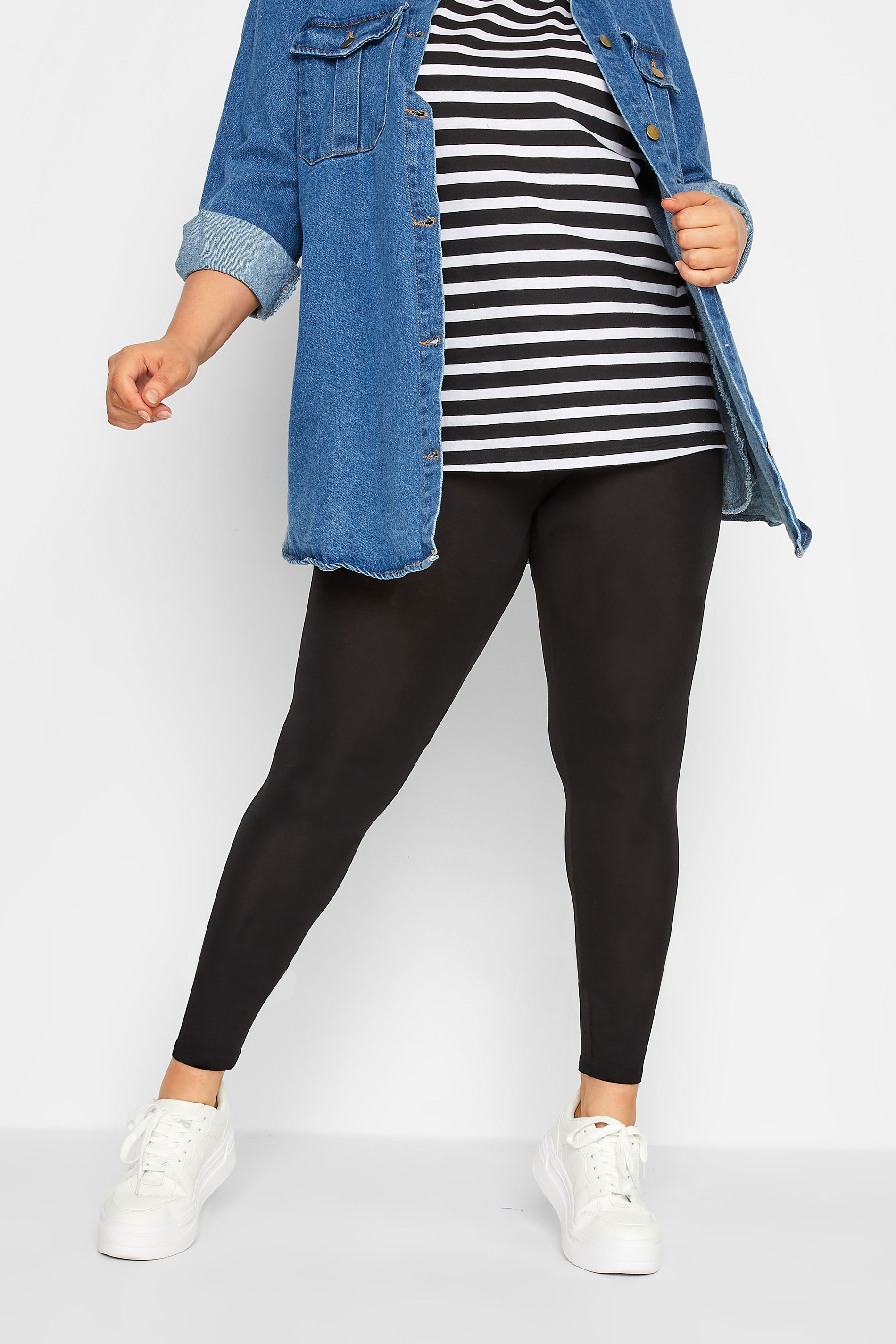 Plus Size YOURS FOR GOOD Black Viscose Leggings | Yours Clothing 1