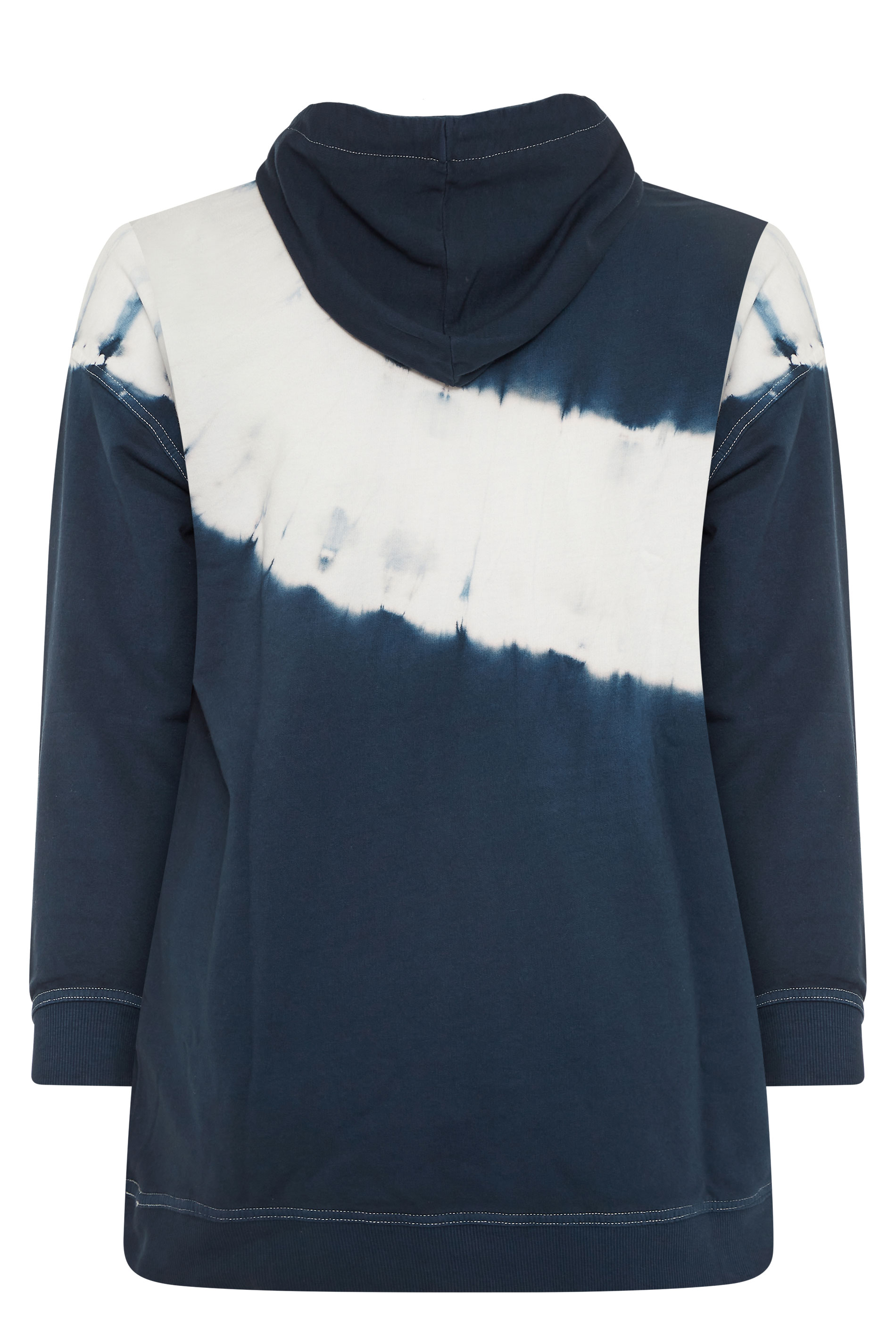 Navy Blue Tie Dye Hoodie | Yours Clothing