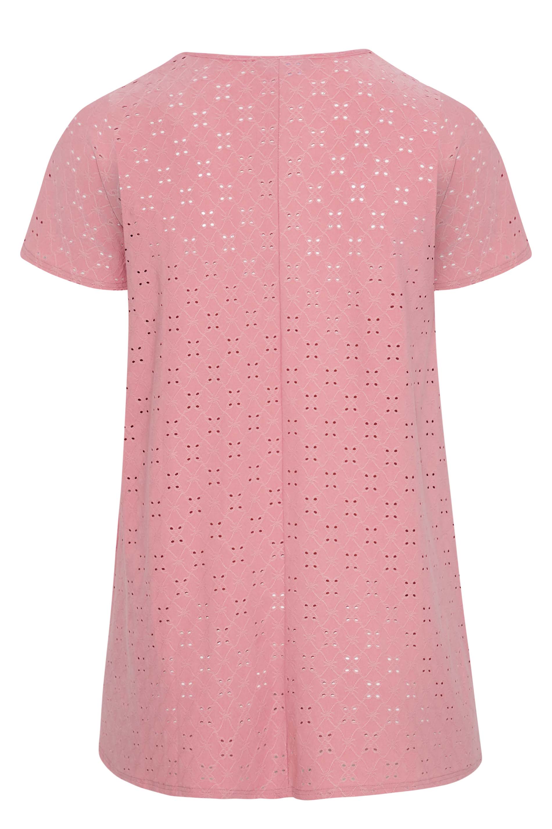 Grande taille  Tops Grande taille  T-Shirts | T-Shirt Rose Broderie Anglaise en Volanté - OG80021