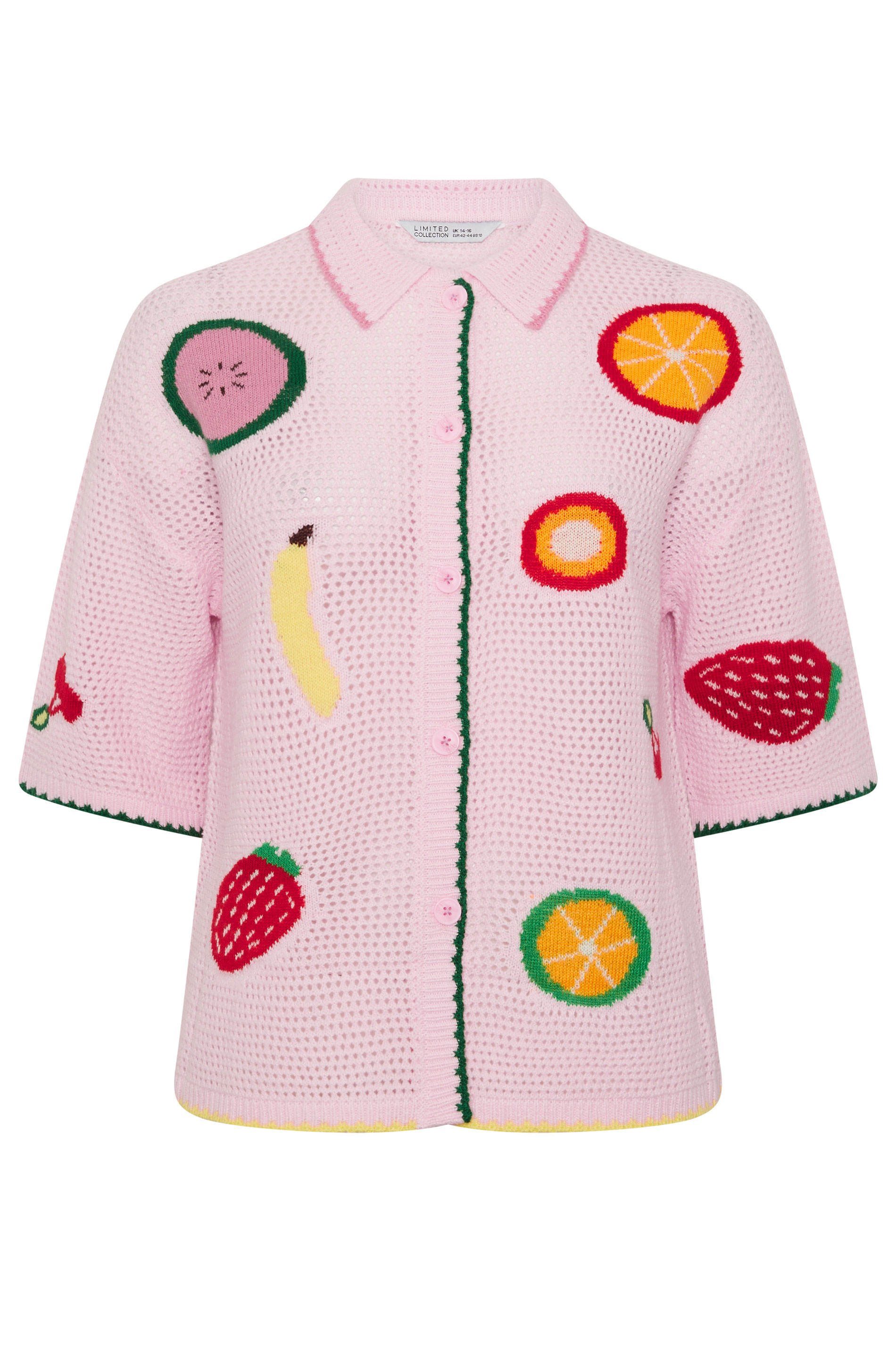 LIMITED COLLECTION Plus Size Pink Fruit Knitted Shirt | Yours Clothing 7