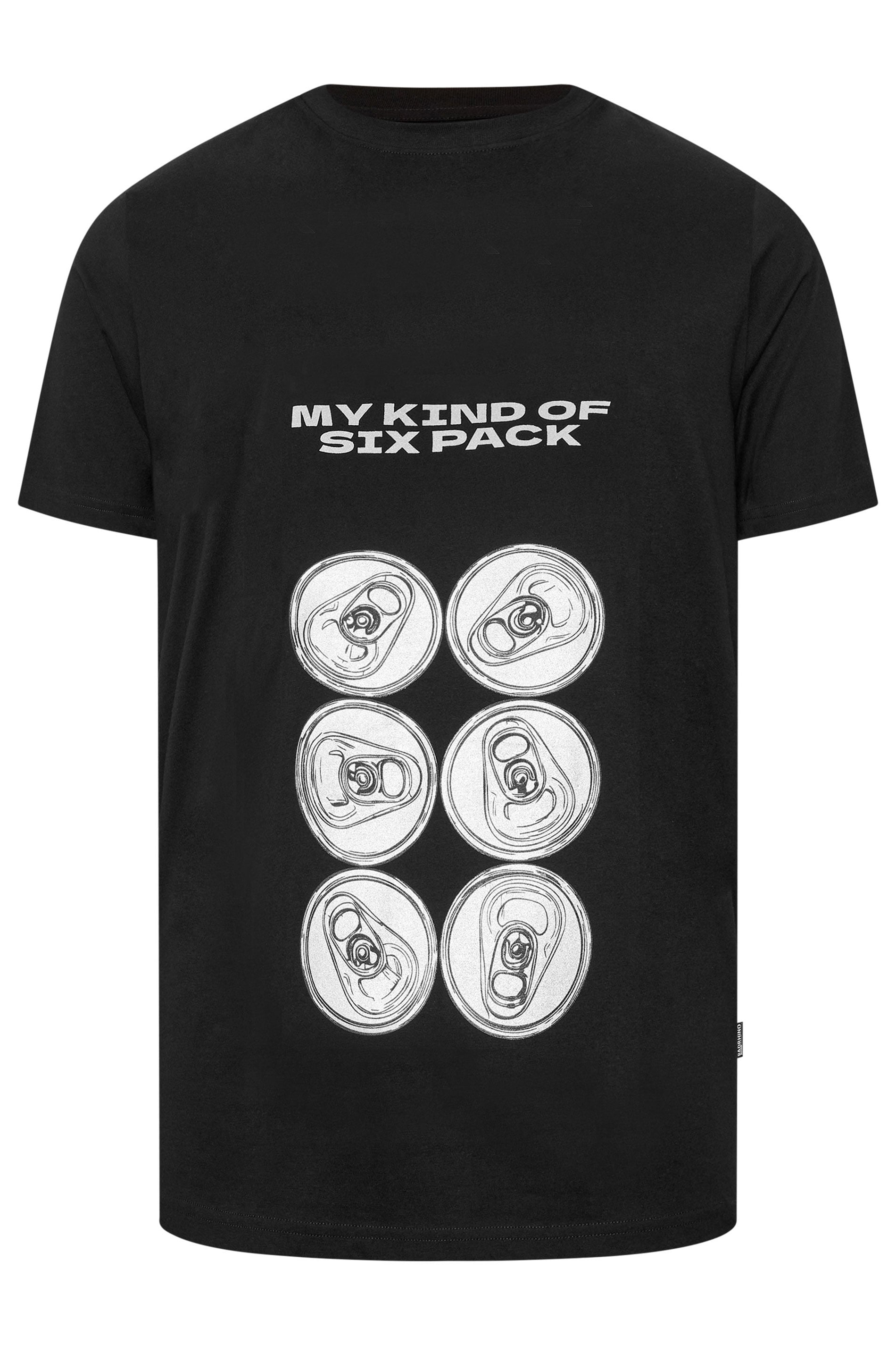 BadRhino Big & Tall Black Extra Long 'Six Pack' Graphic T-Shirt | BadRhino 5