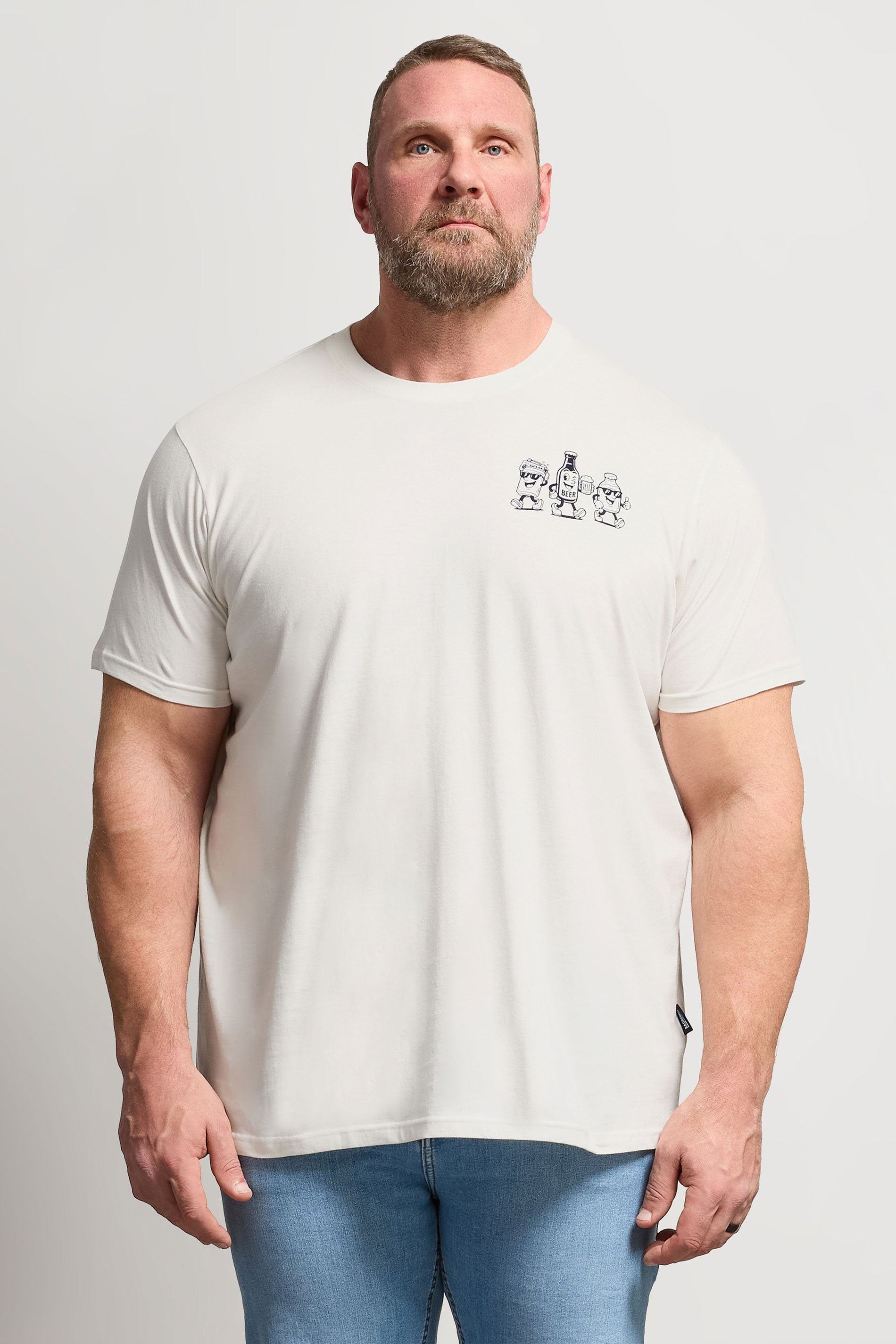 BadRhino Big & Tall Off White Beer Graphic T-Shirt | BadRhino 2