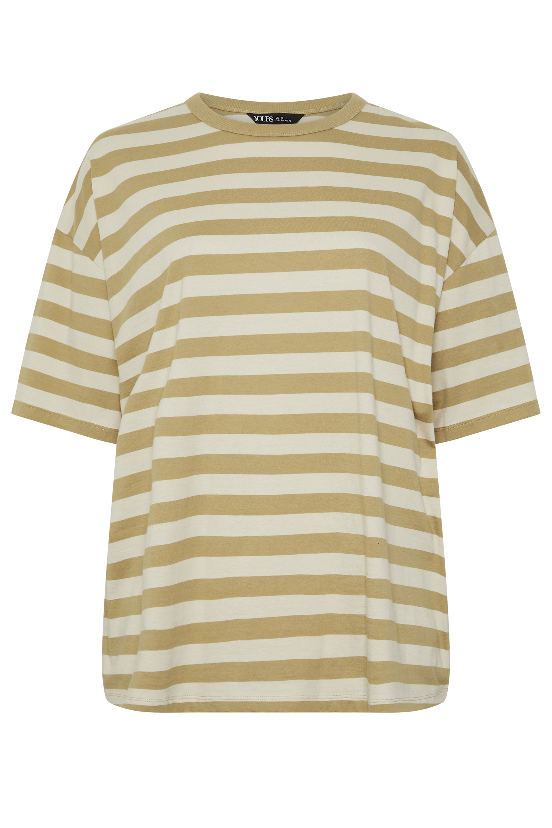 YOURS Plus Size Natural Brown & Cream Boxy T-Shirt | Yours Clothing 5