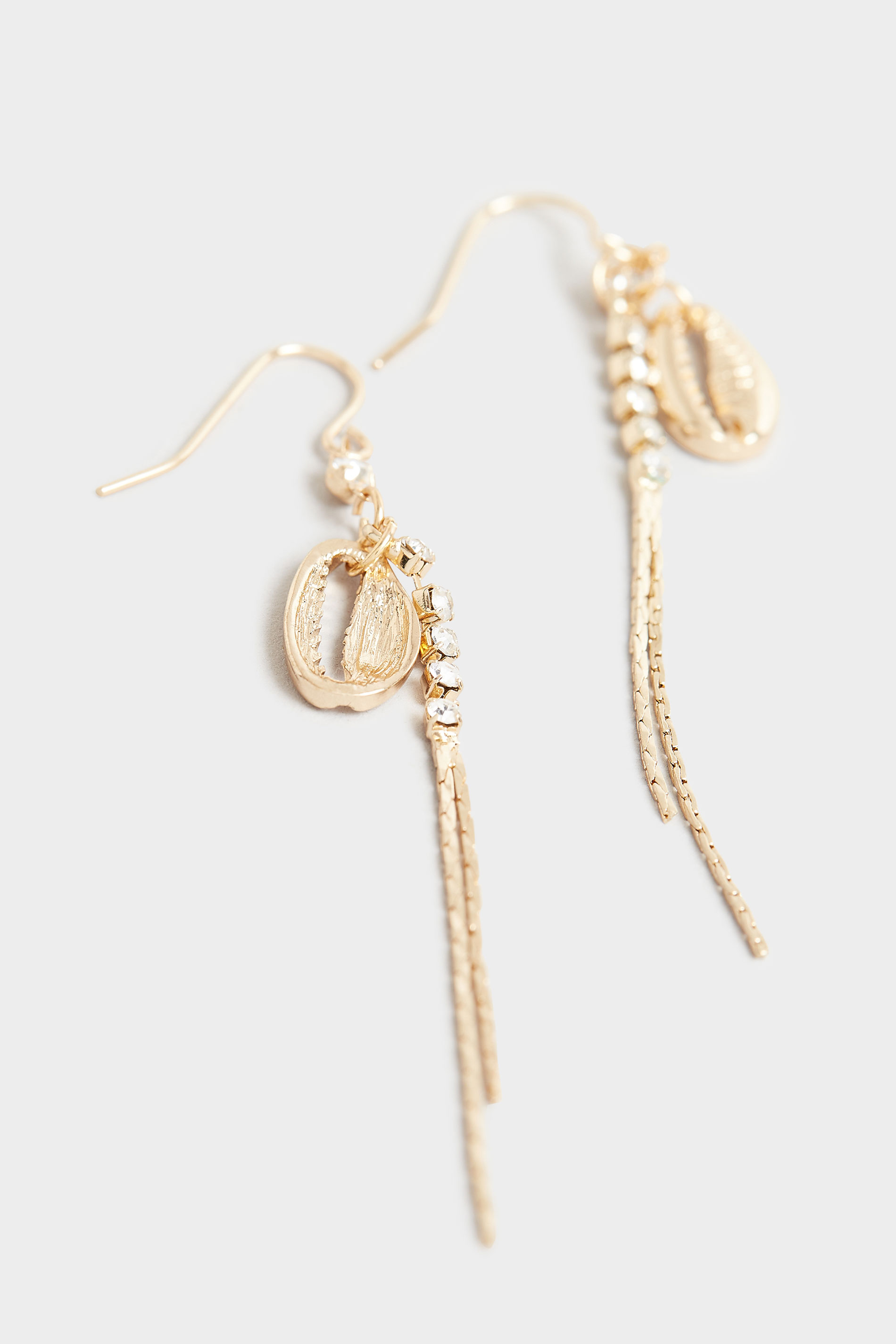 Gold Shell Tassel Long Earrings | Yours Clothing 2