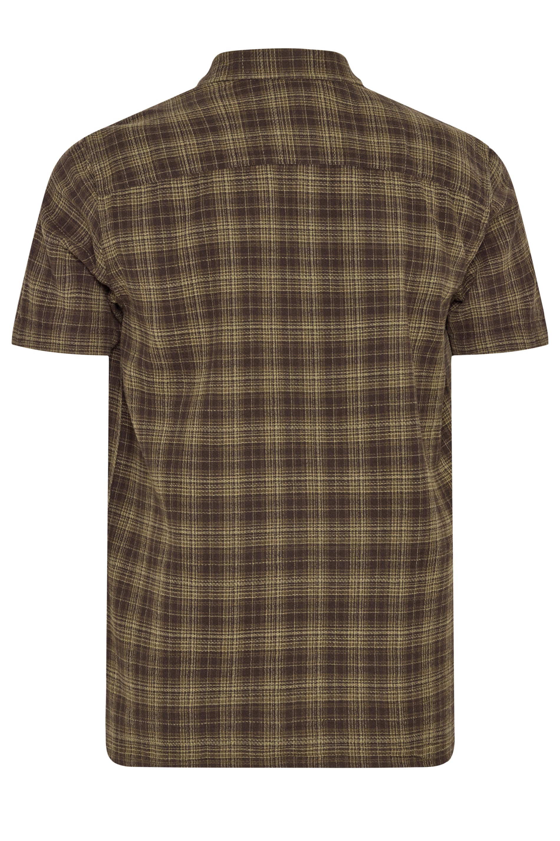 BadRhino Big & Tall Brown Check Stripe Short Sleeve Shirt | BadRhino 2