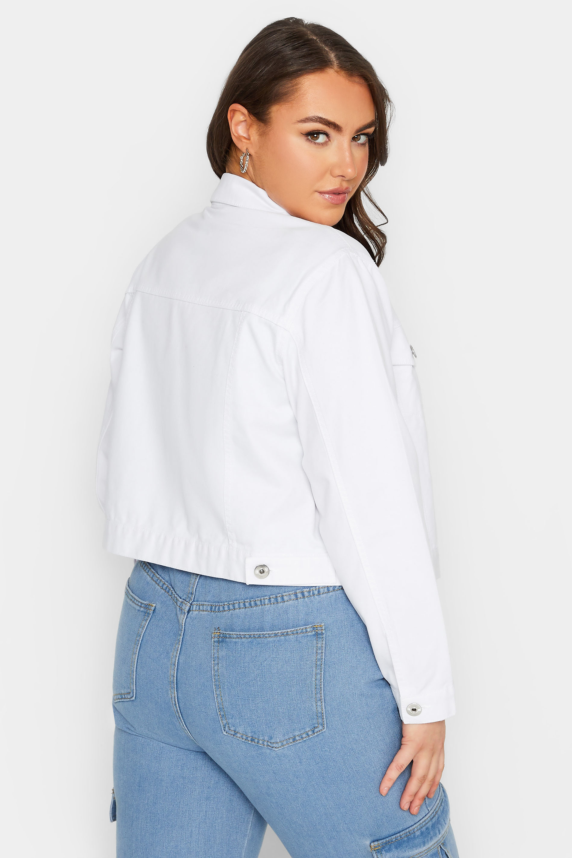 YOURS Plus Size Curve White Denim Jacket | Yours Clothing  3