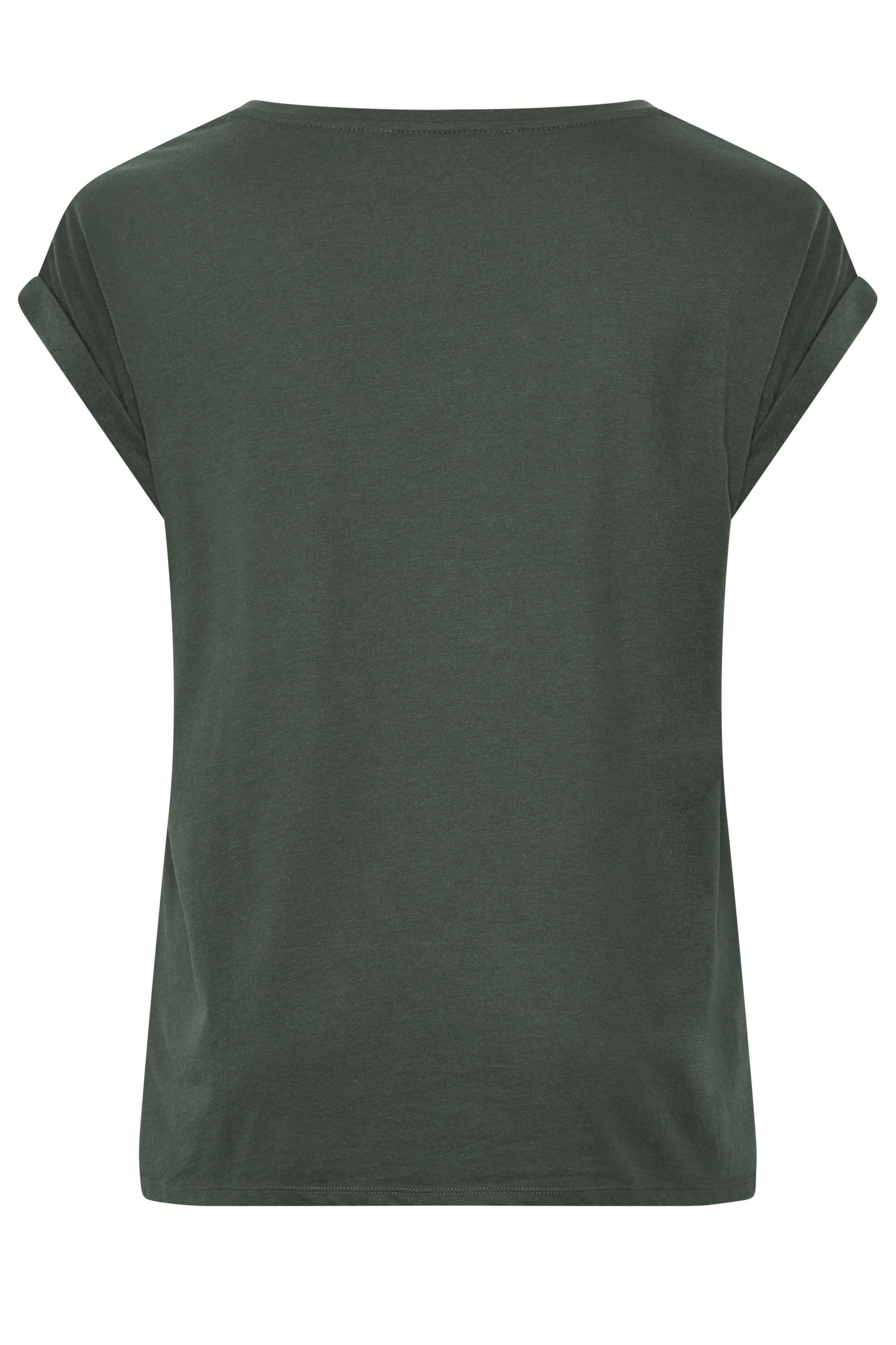 YOURS Plus Size Khaki Green V Neckline T-Shirt | Yours Clothing 6