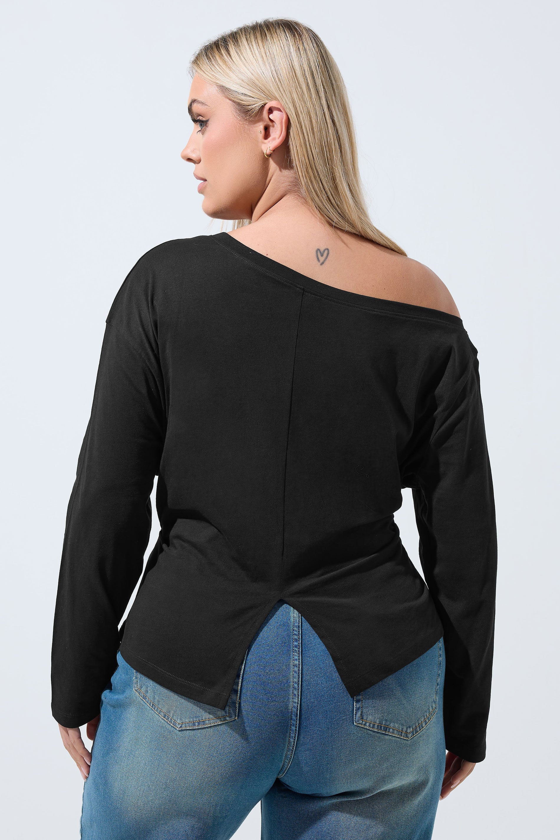 LIMITED COLLECTION Black Off Shoulder Long Sleeve Top 2