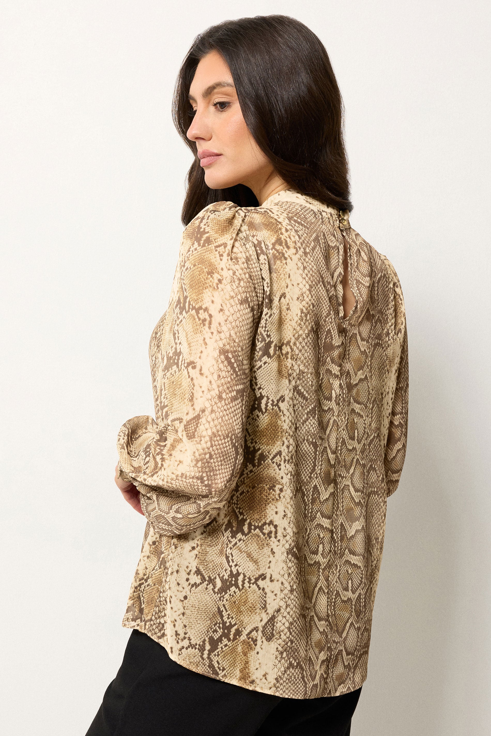 M&Co Brown Snake Print Blouse | M&Co 2
