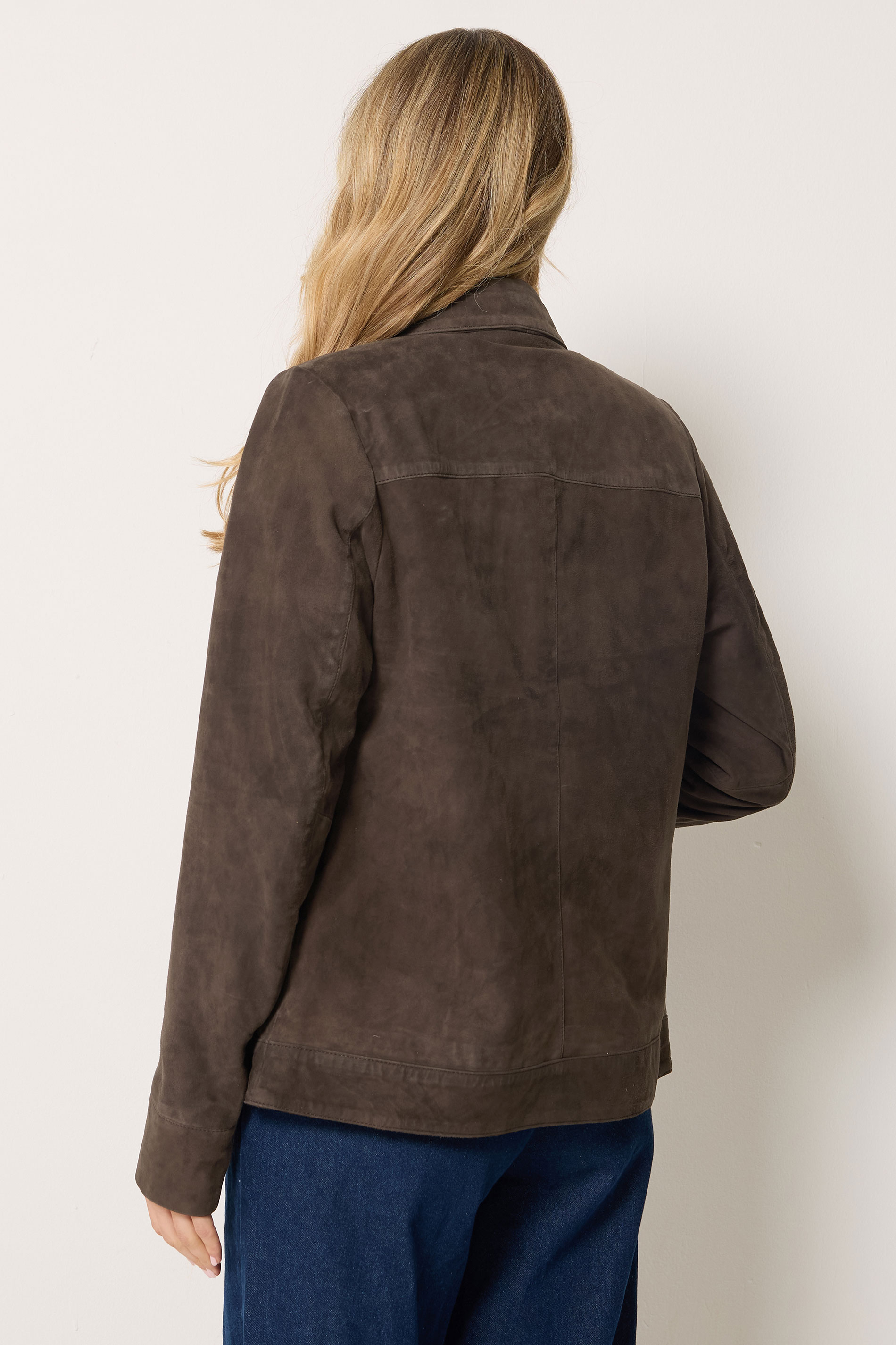 LTS PREMIUM Tall Women's Brown Suede Jacket | Long Tall Sally 2