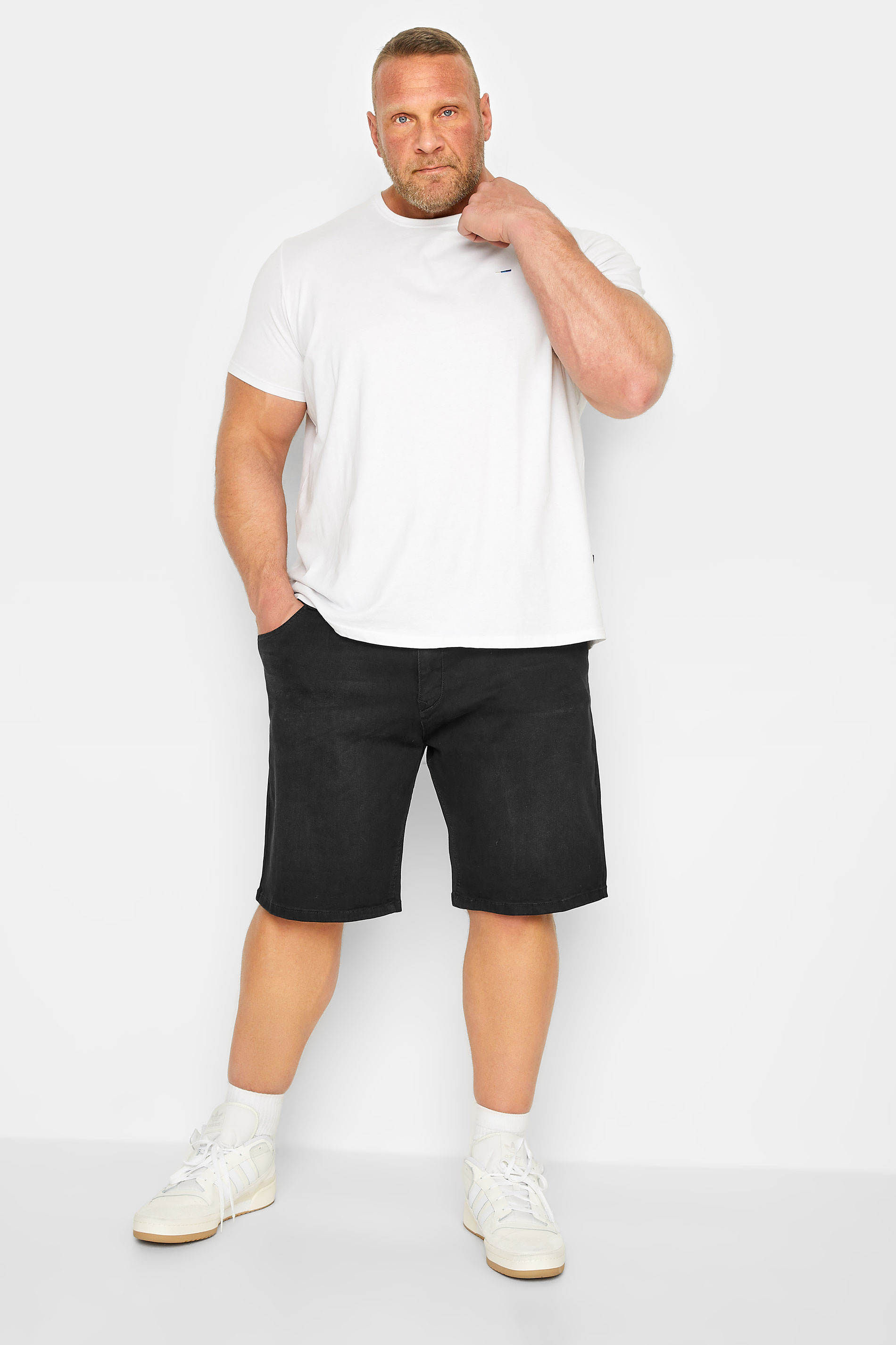 KAM Big & Tall Black Denim Shorts | BadRhino  2