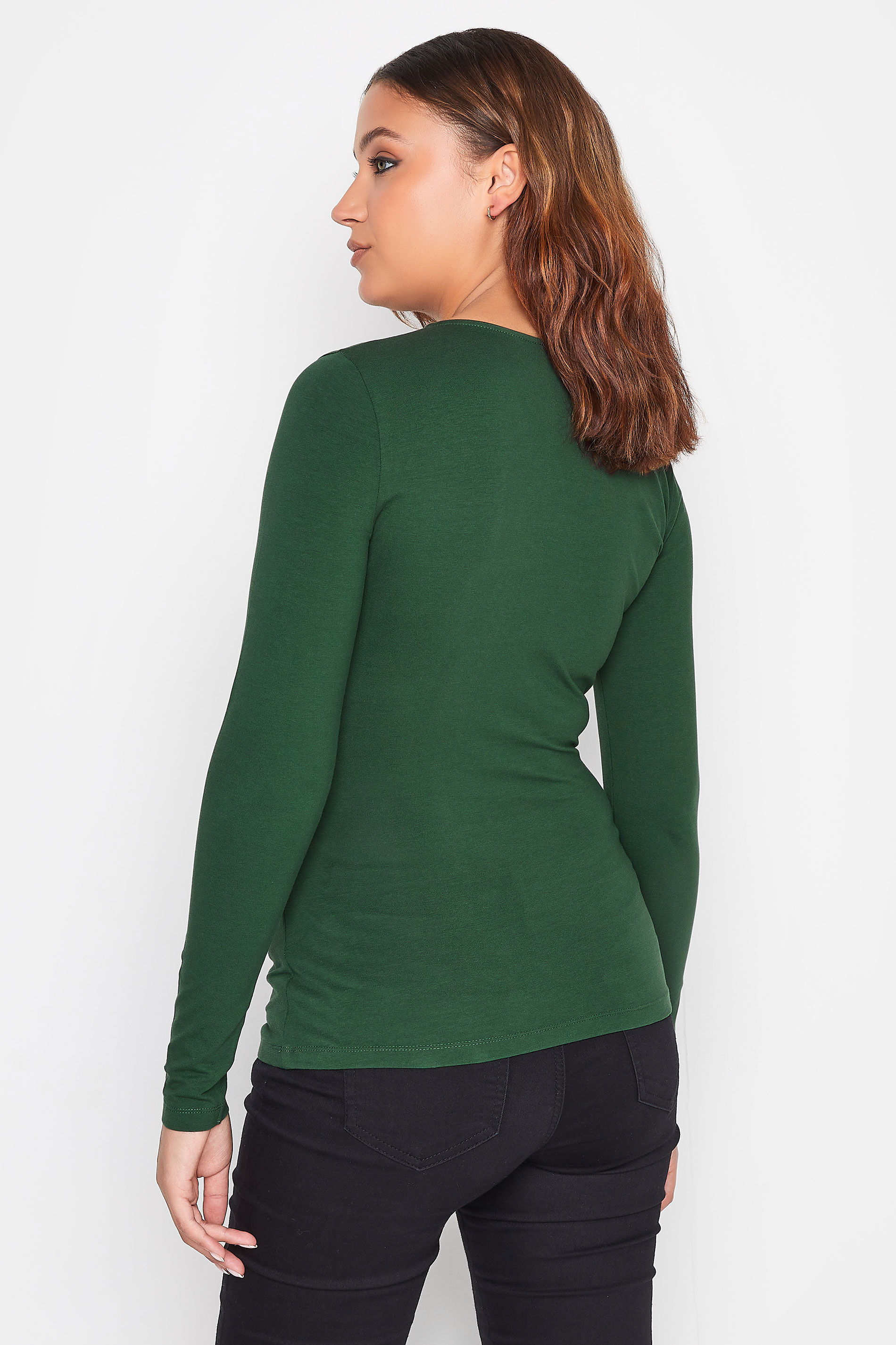 LTS Tall Women's Dark Green Jersey Wrap Top | Long Tall Sally 3