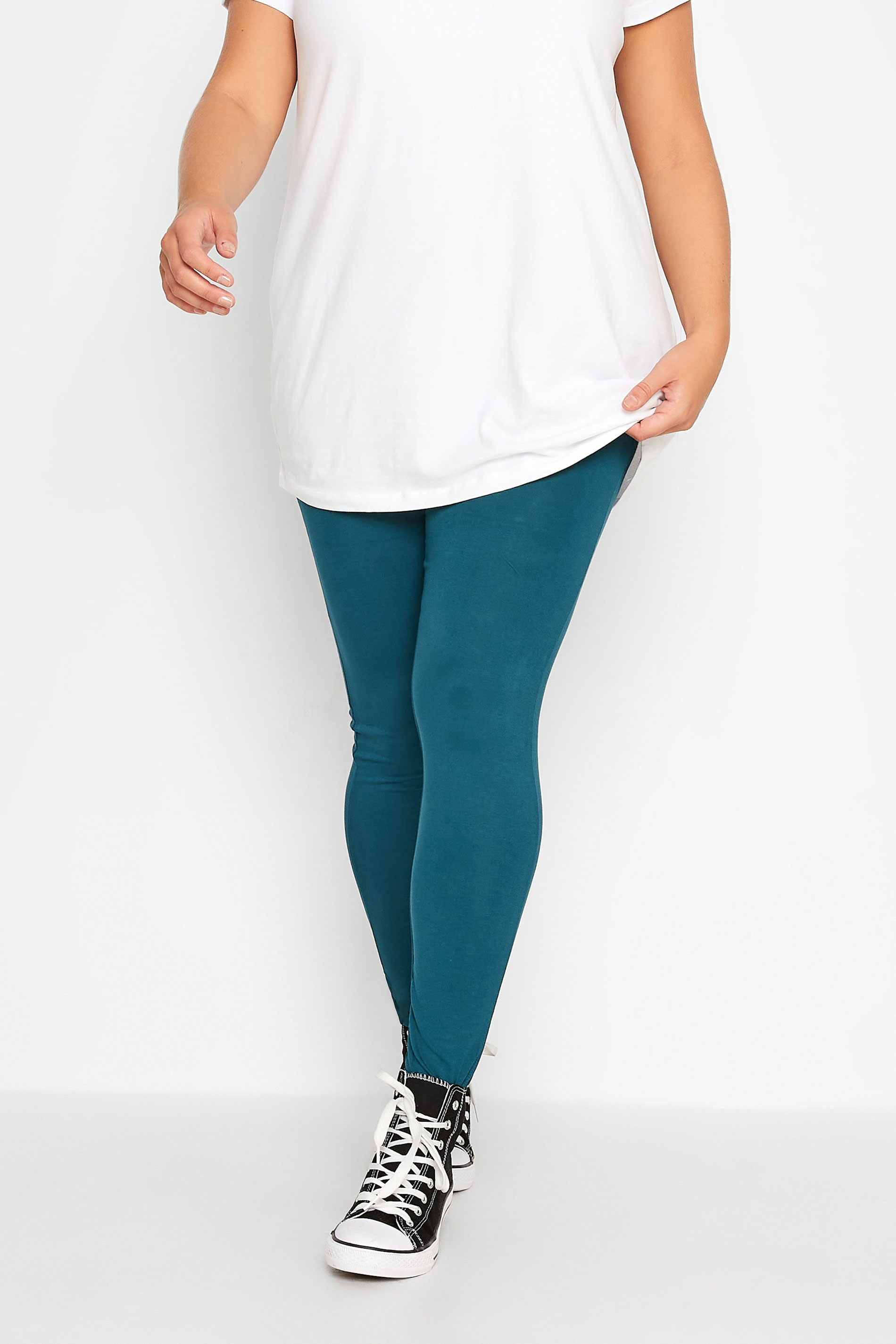 Plus Size Teal Blue Leggings | Yours Clothing 1