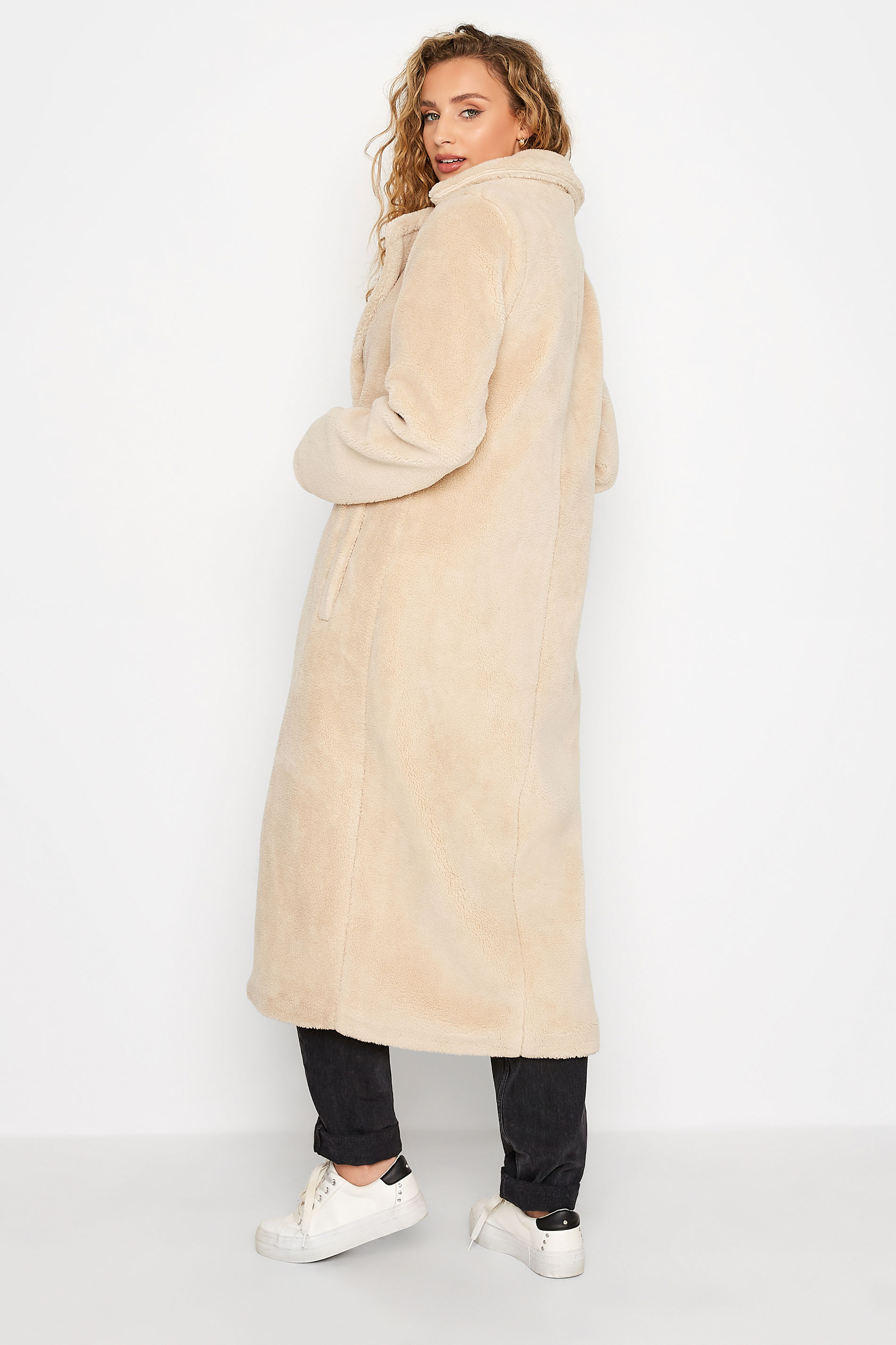 Tall Women's LTS Cream Teddy Maxi Coat | Long Tall Sally