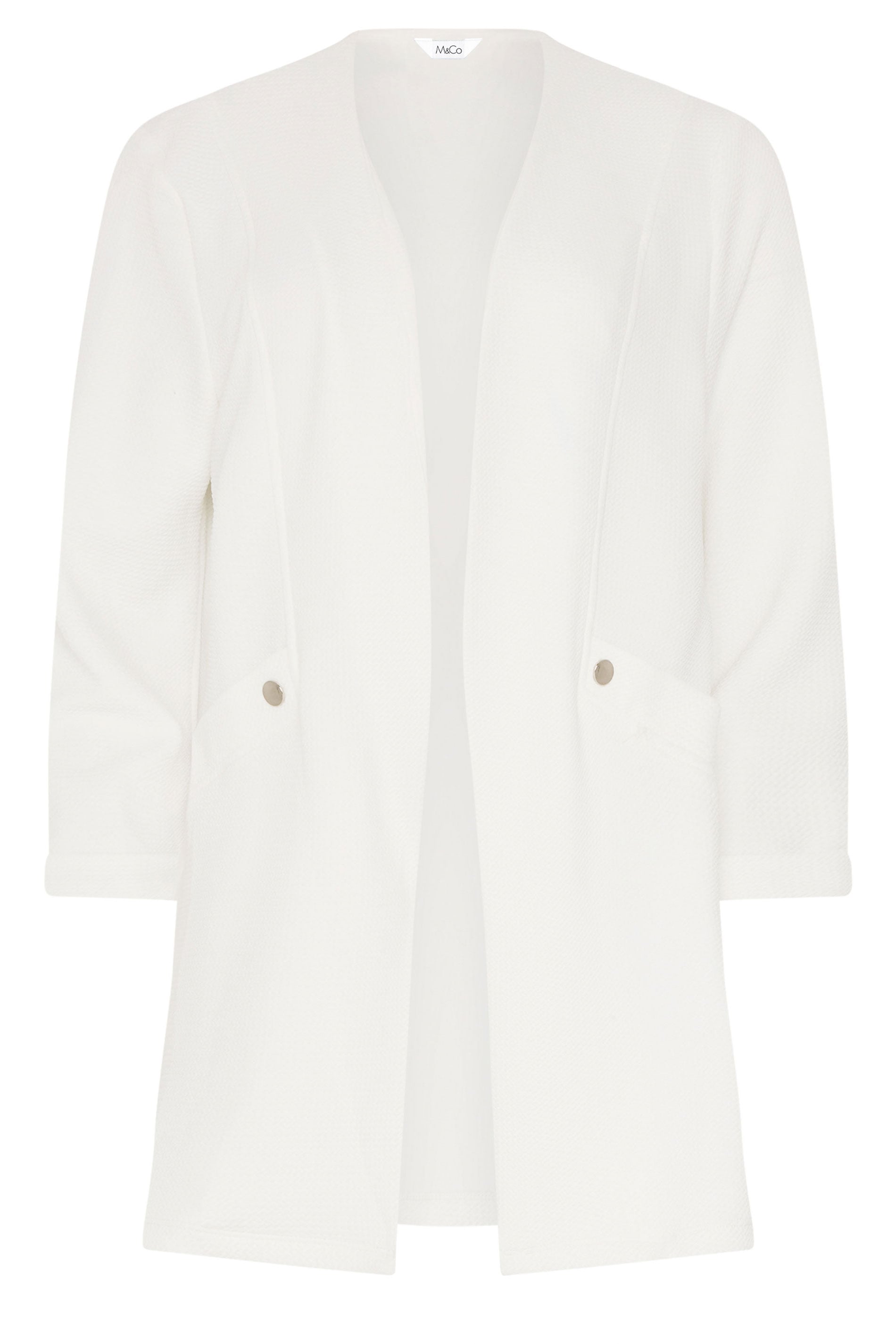 M&Co White Textured Jersey Jacket | M&Co 5