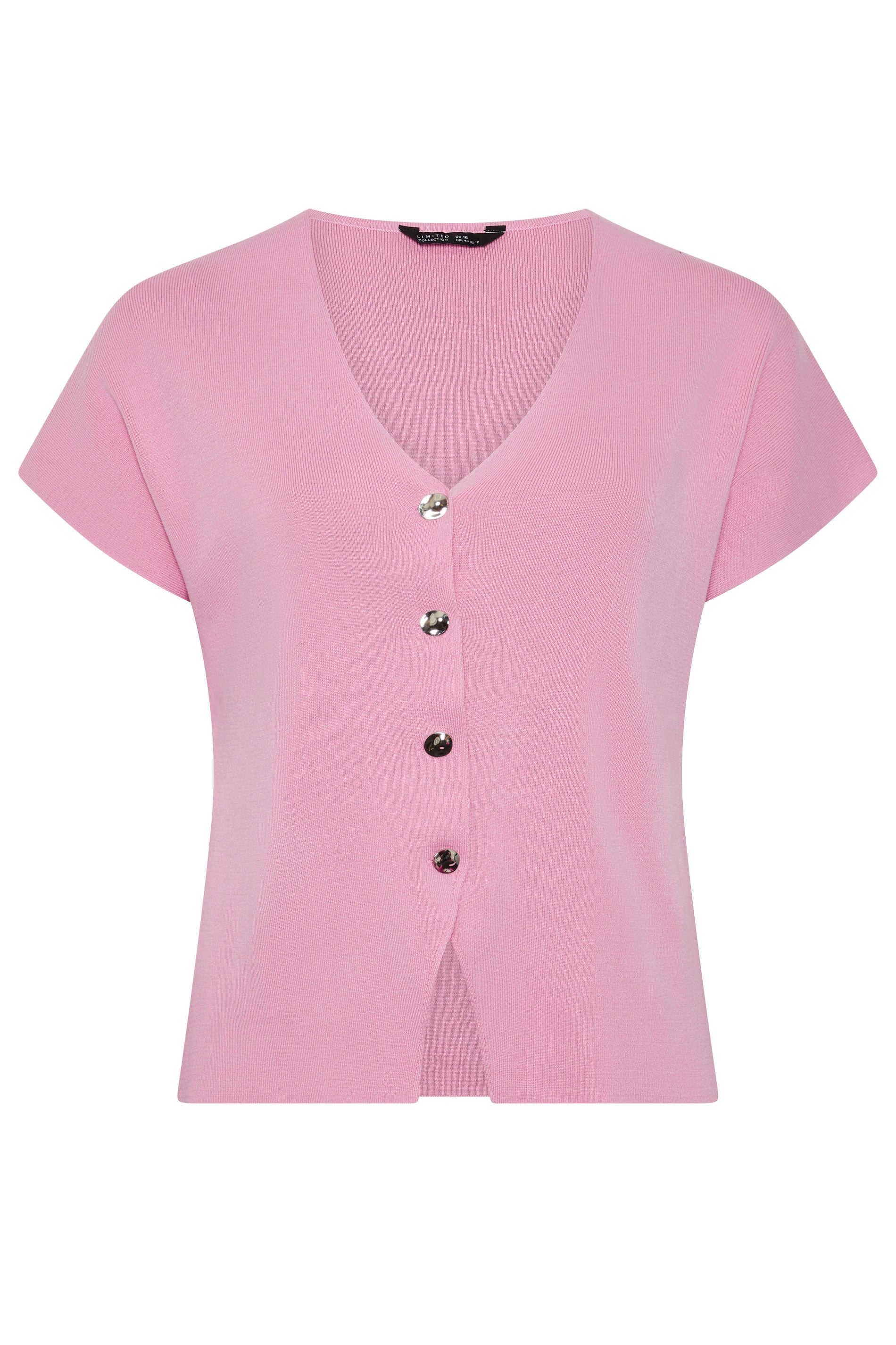 LIMITED COLLECTION Plus Size Pink Short Sleeve Knitted Top | Yours Clothing 5
