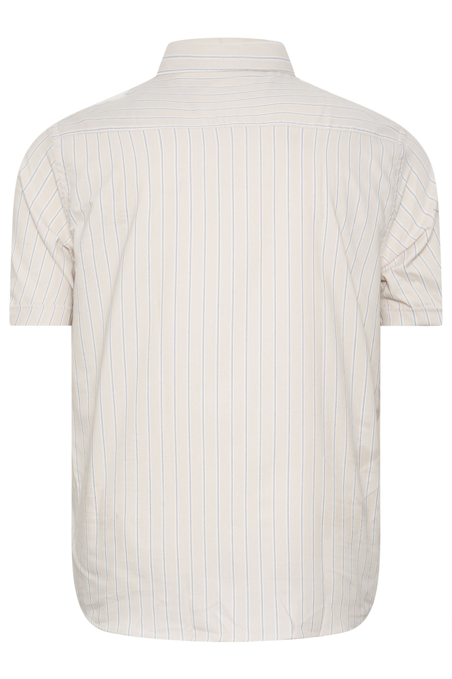 KAM Big & Tall Stone Brown Short Sleeve Stripe Shirt | BadRhino 4