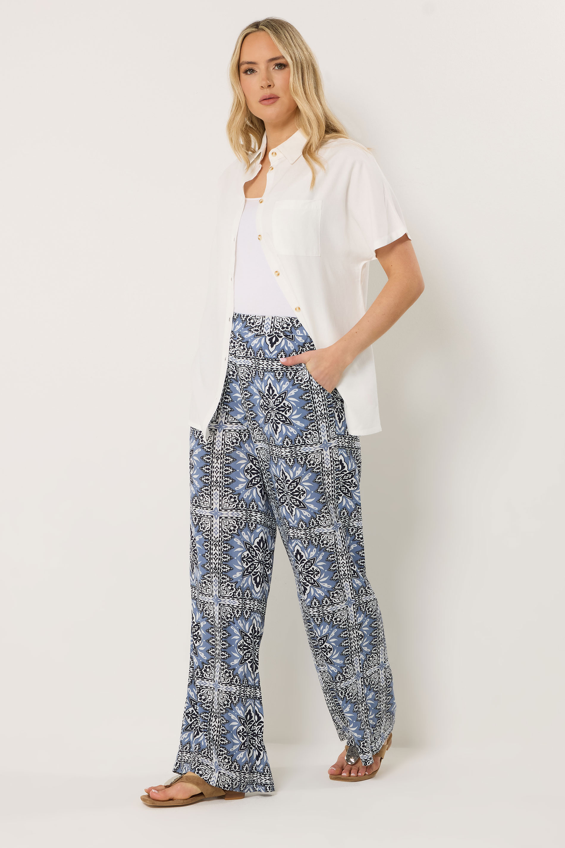 LTS Tall Women's White Short Sleeve Linen Shirt | Long Tall Sally 4
