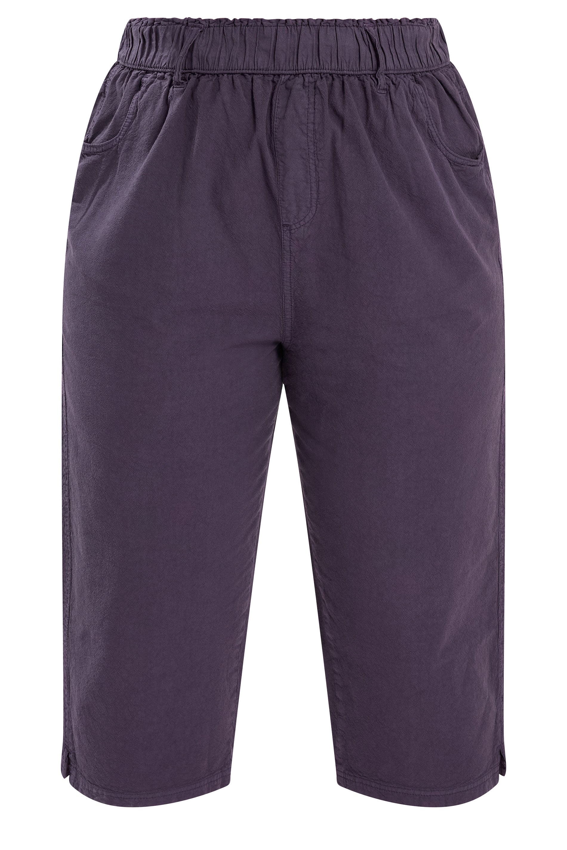 YOURS Plus Size Purple Cropped Trousers | Yours Clothing 5