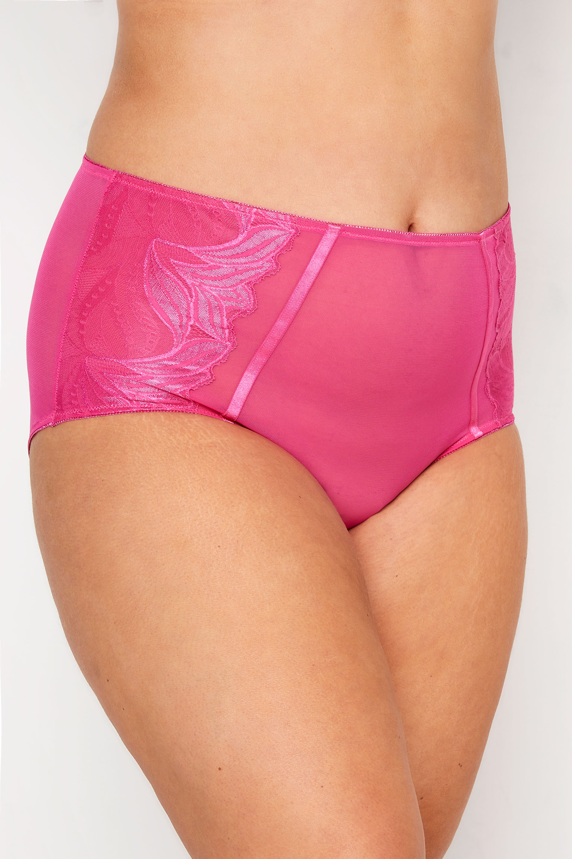 Curve Pink Mesh Lace Full Briefs_A.jpg