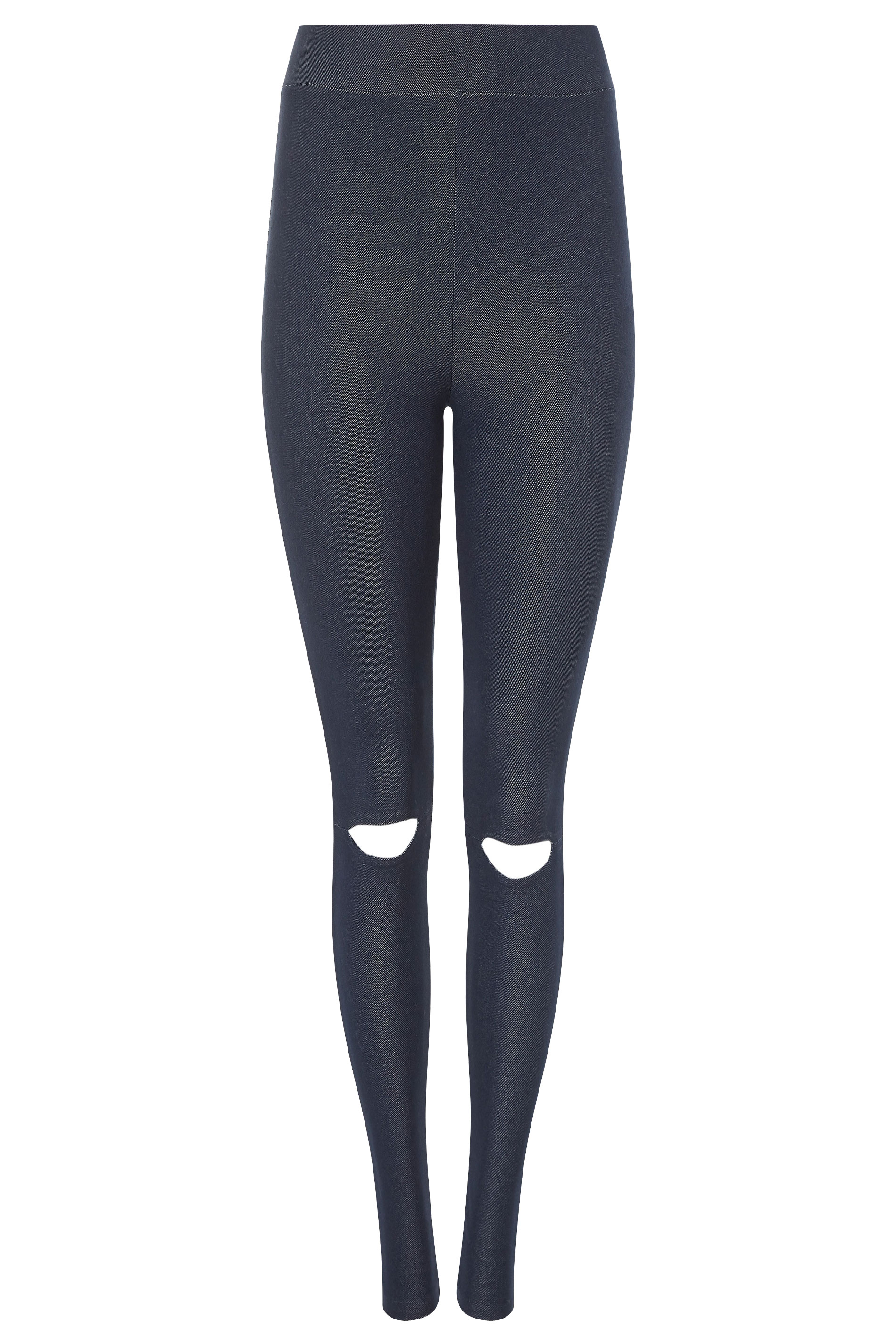 LTS Navy Blue Ripped Knee Jersey Jeggings | Long Tall Sally 1