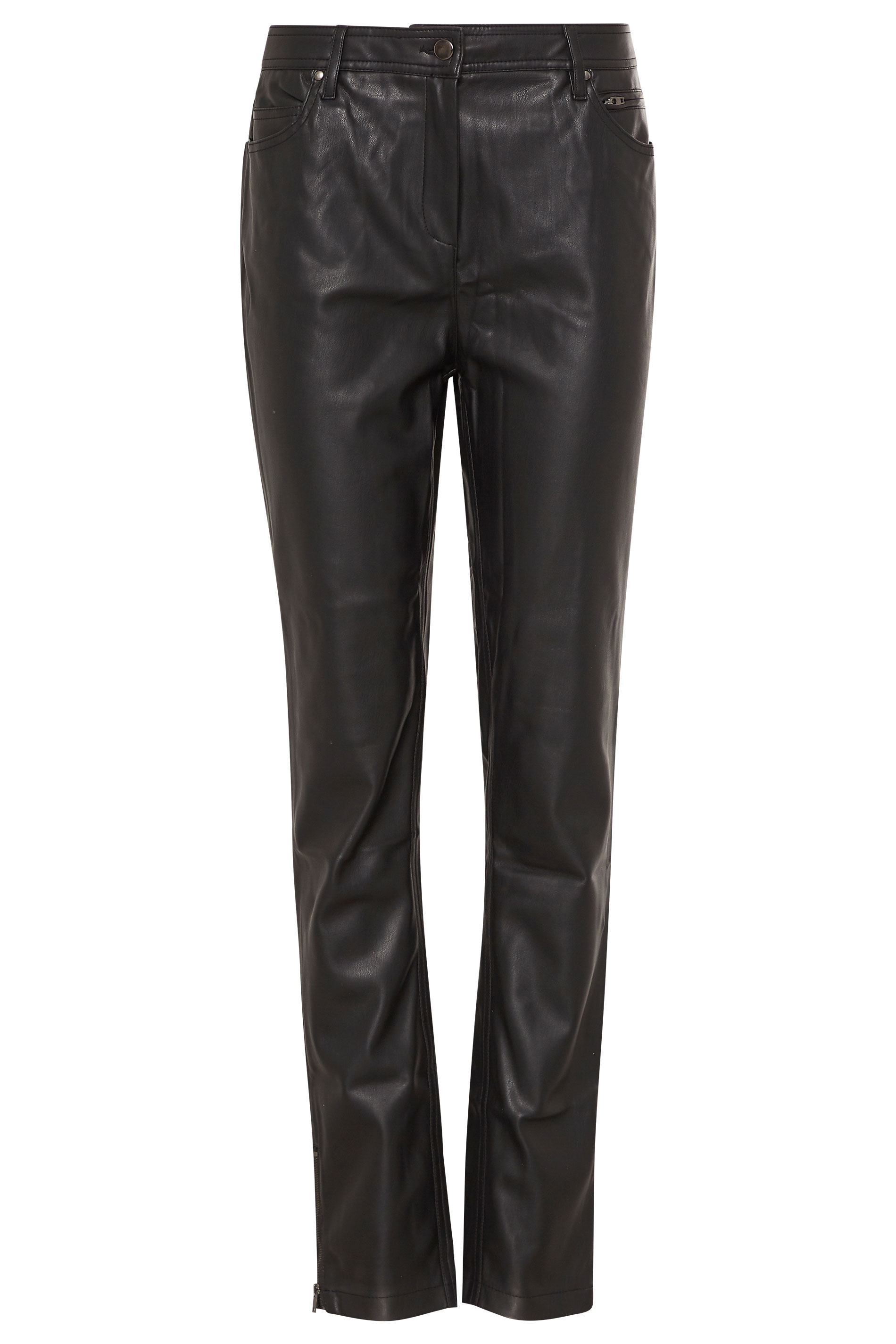 Black Faux Leather Skinny Trouser Jeans | Long Tall Sally
