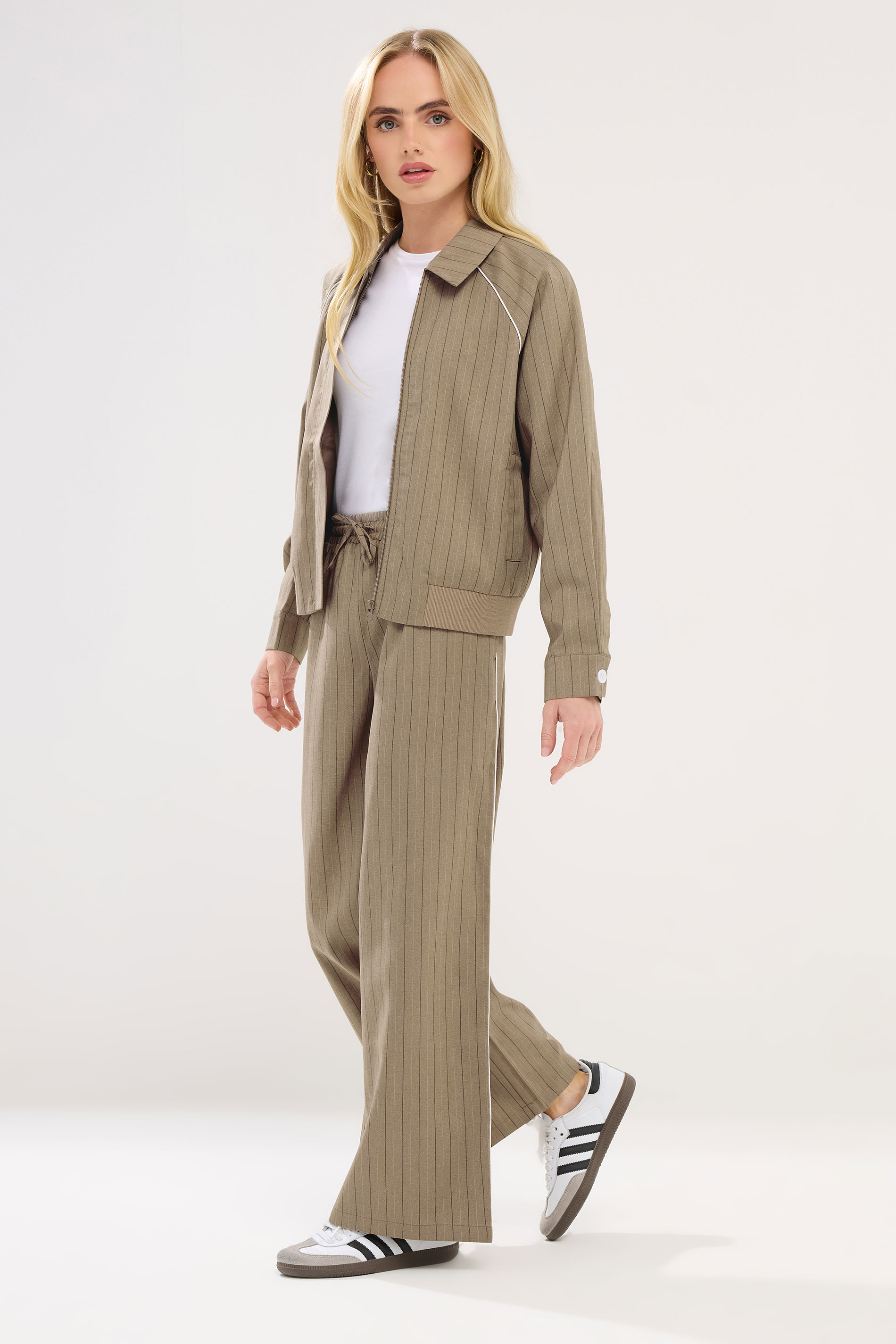 PixieGirl Petite Women's Blue Stripe Tailored Jacket | PixieGirl  2