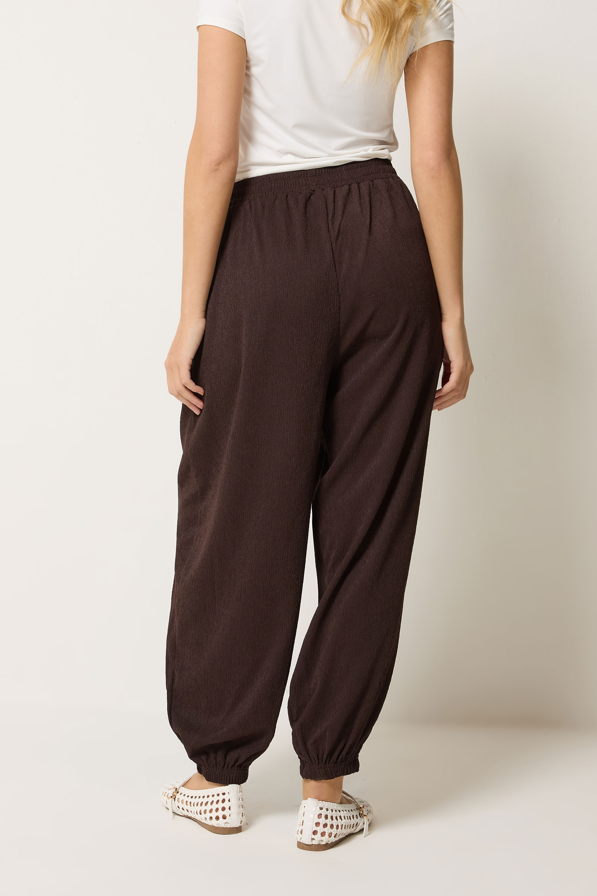 M&Co Chocolate Brown Balloon Leg Trousers | M&Co 2