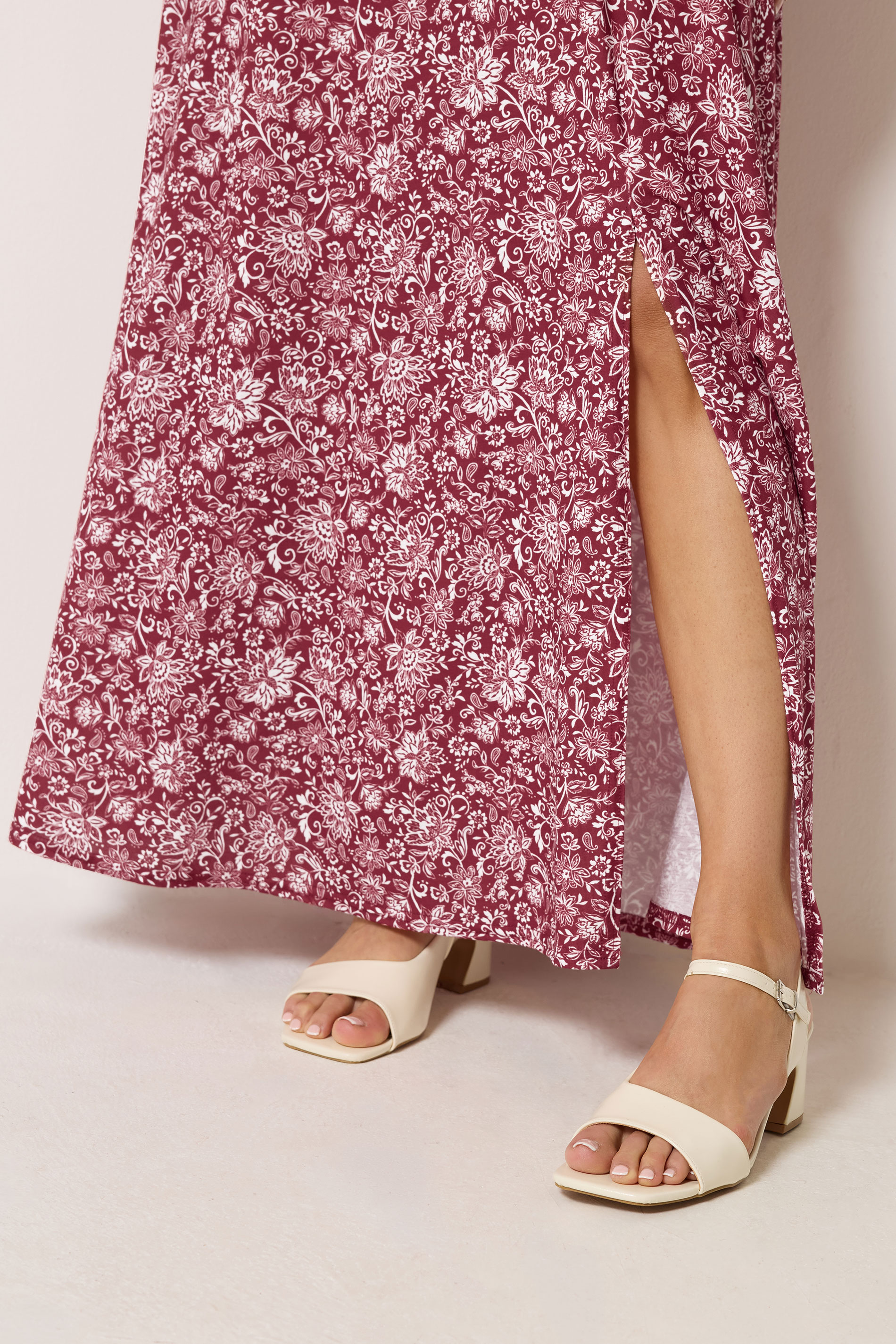 LTS Tall Women's Burgundy Red Paisley Wrap Maxi Dress | Long Tall Sally 5