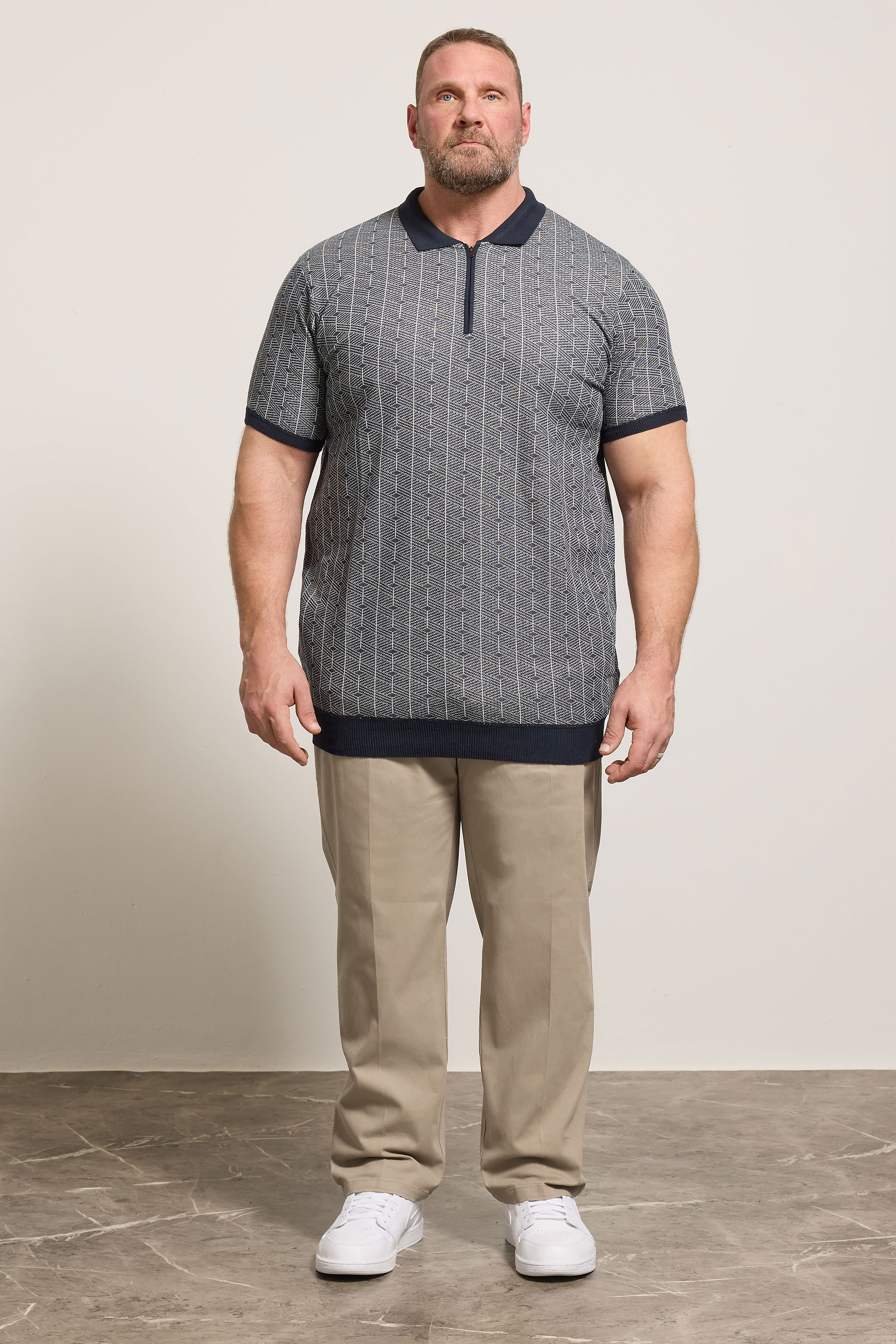 D555 Big & Tall Stone Brown Stretch Chinos | BadRhino 1