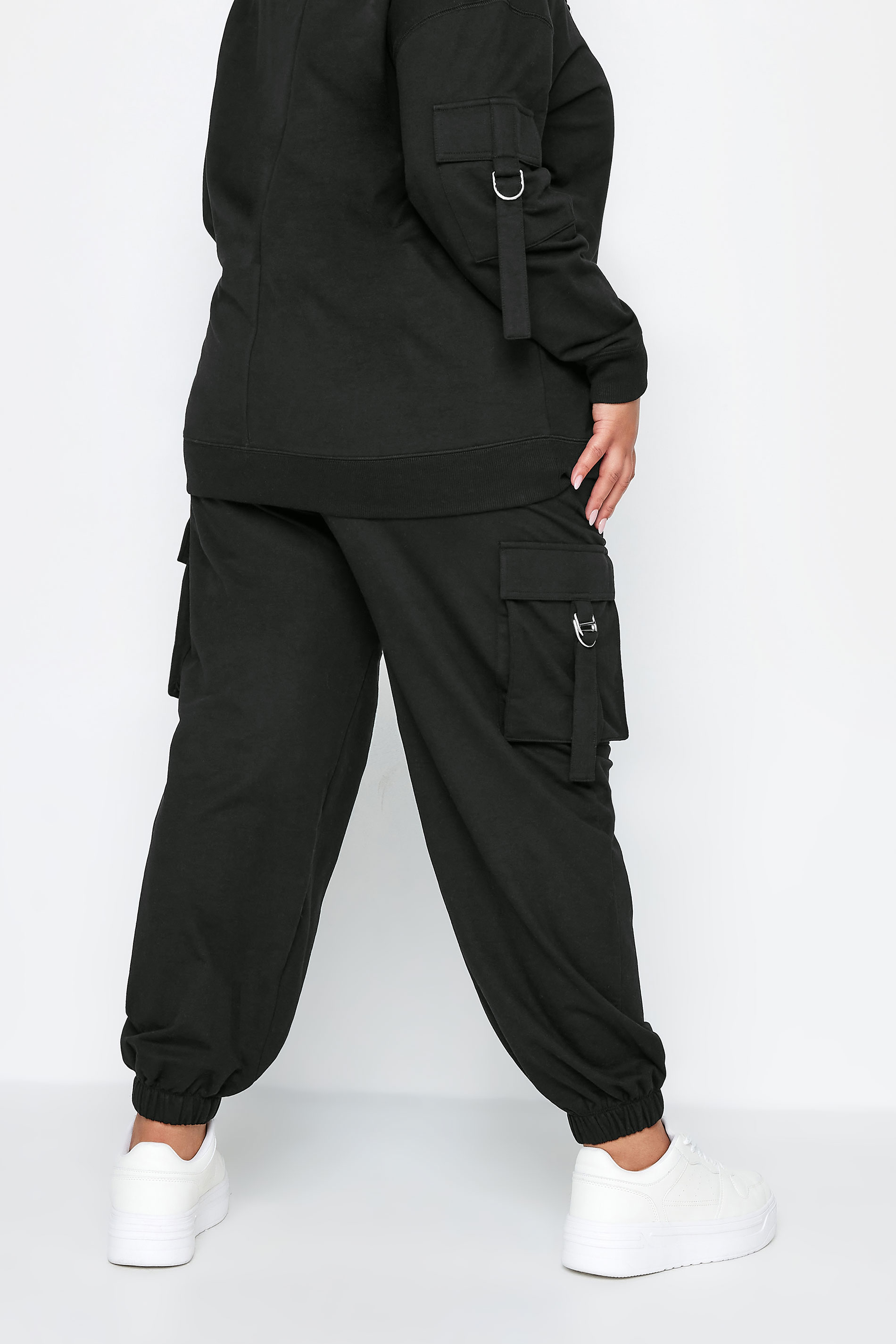 LIMITED COLLECTION Plus Size Black Cargo Joggers | Yours Clothing 3