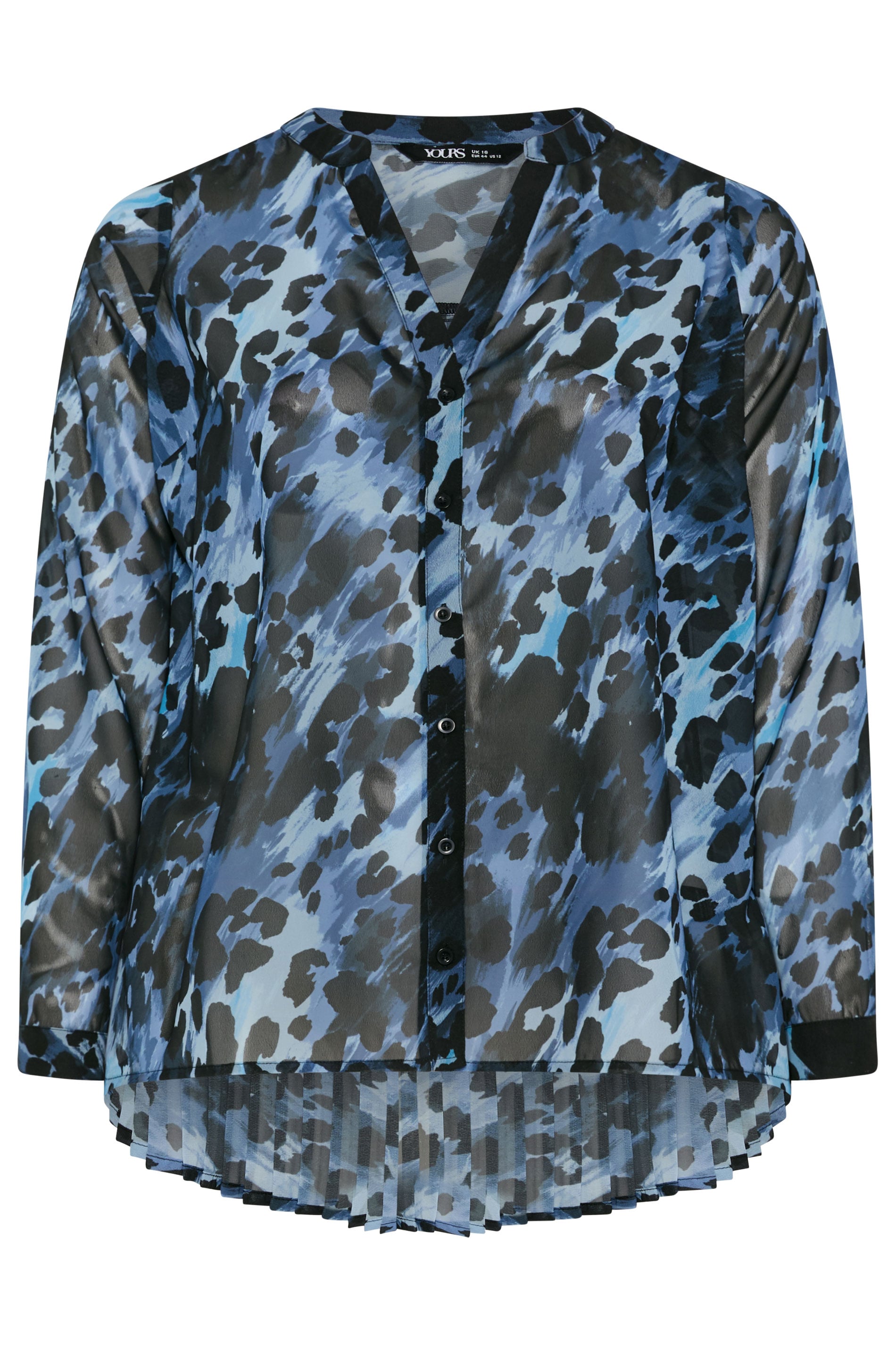YOURS Plus Size Blue Animal Pleated Back Blouse | Yours Clothing 6