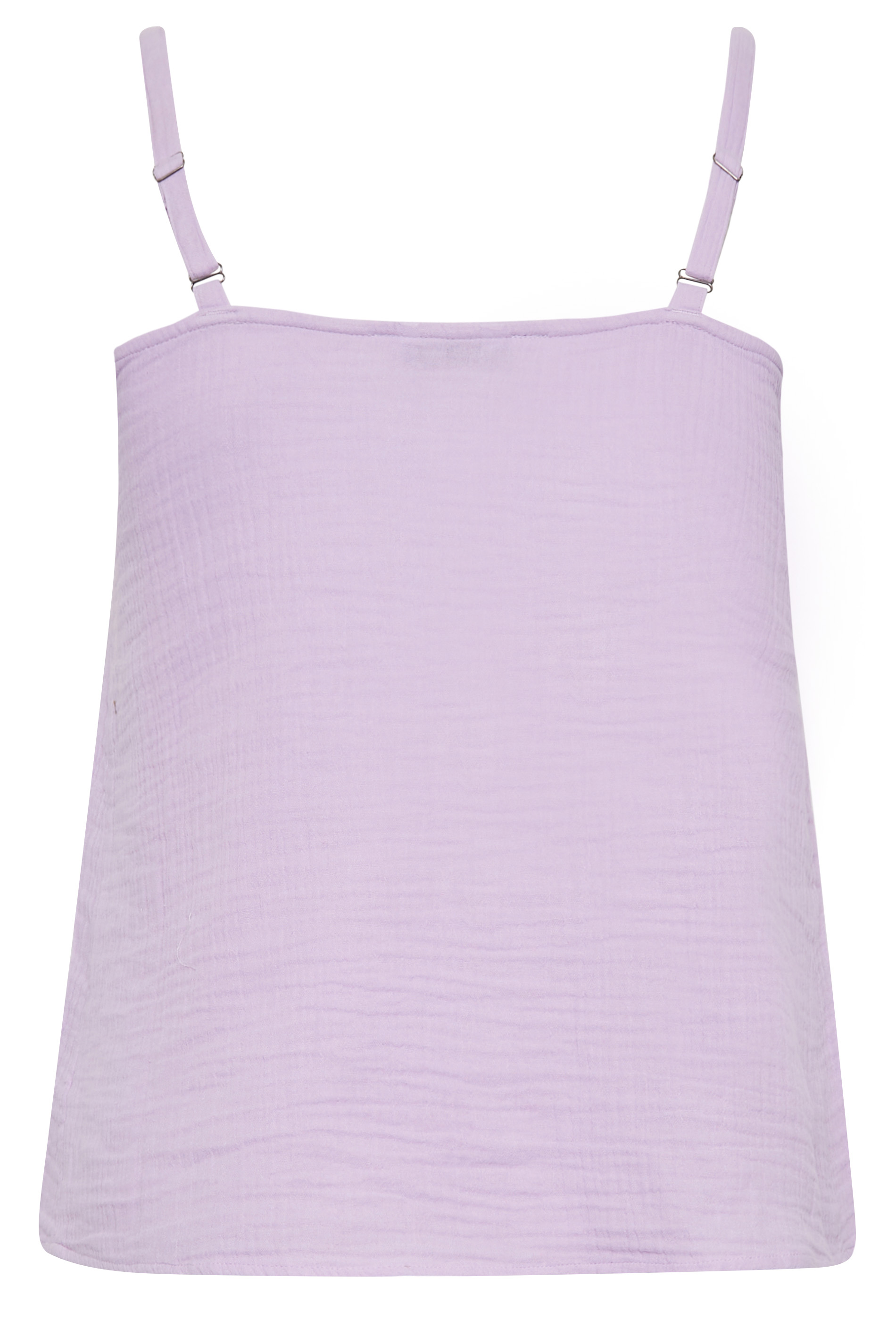 YOURS Plus Size Lilac Purple Button Cami Vest Top | Yours Clothing