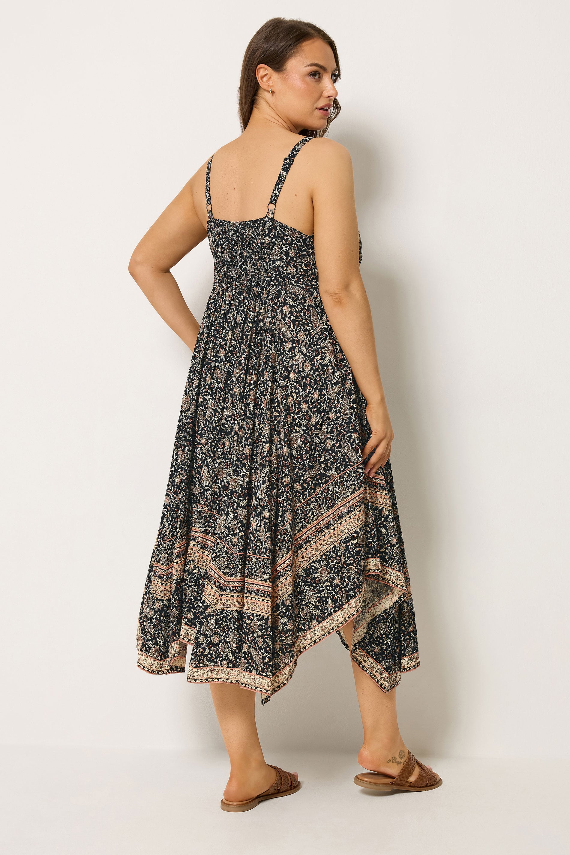 YOURS Curve Black Paisley Hanky Hem Dress 4