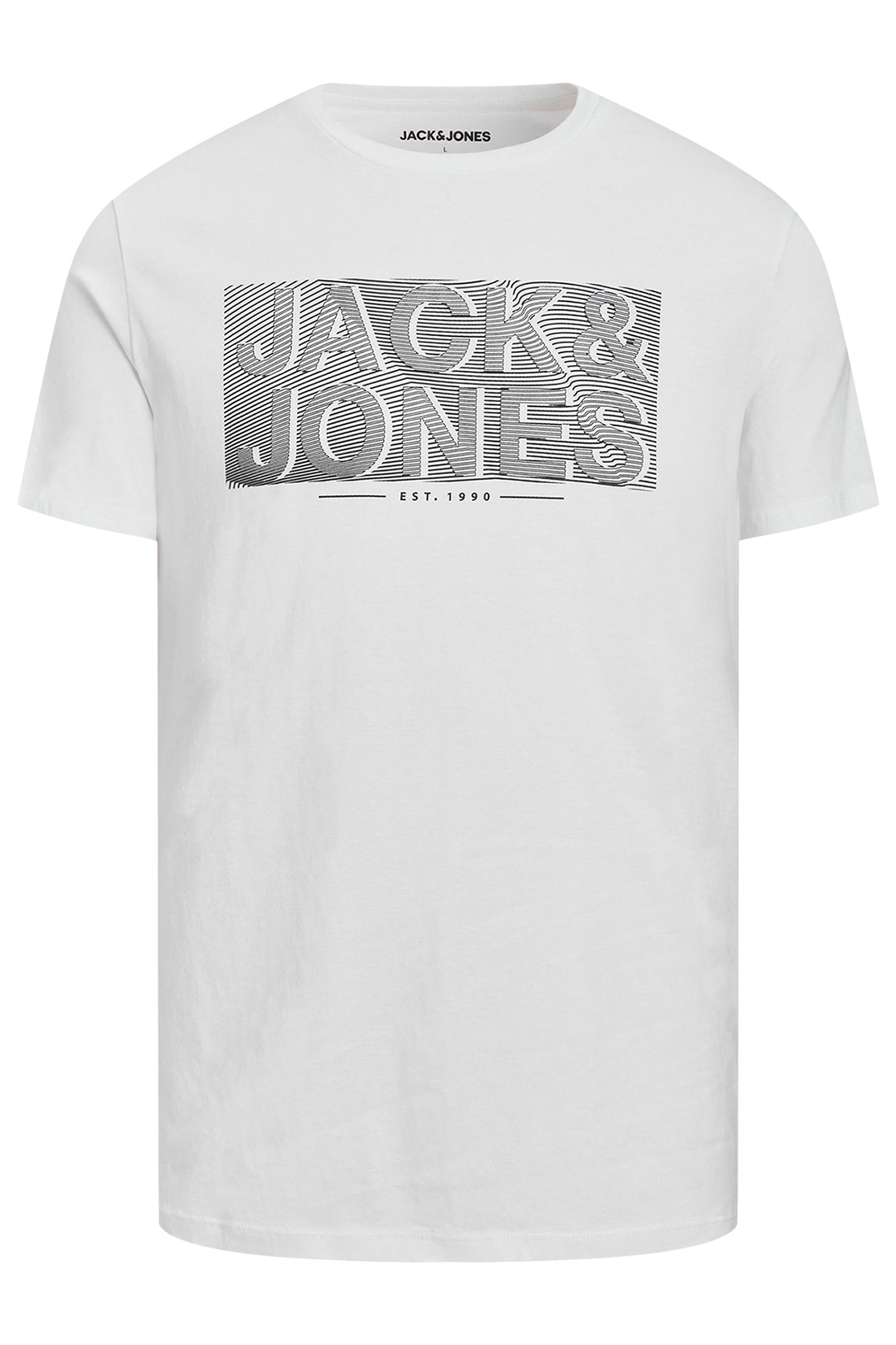 JACK & JONES Big & Tall White T-Shirt | BadRhino 2