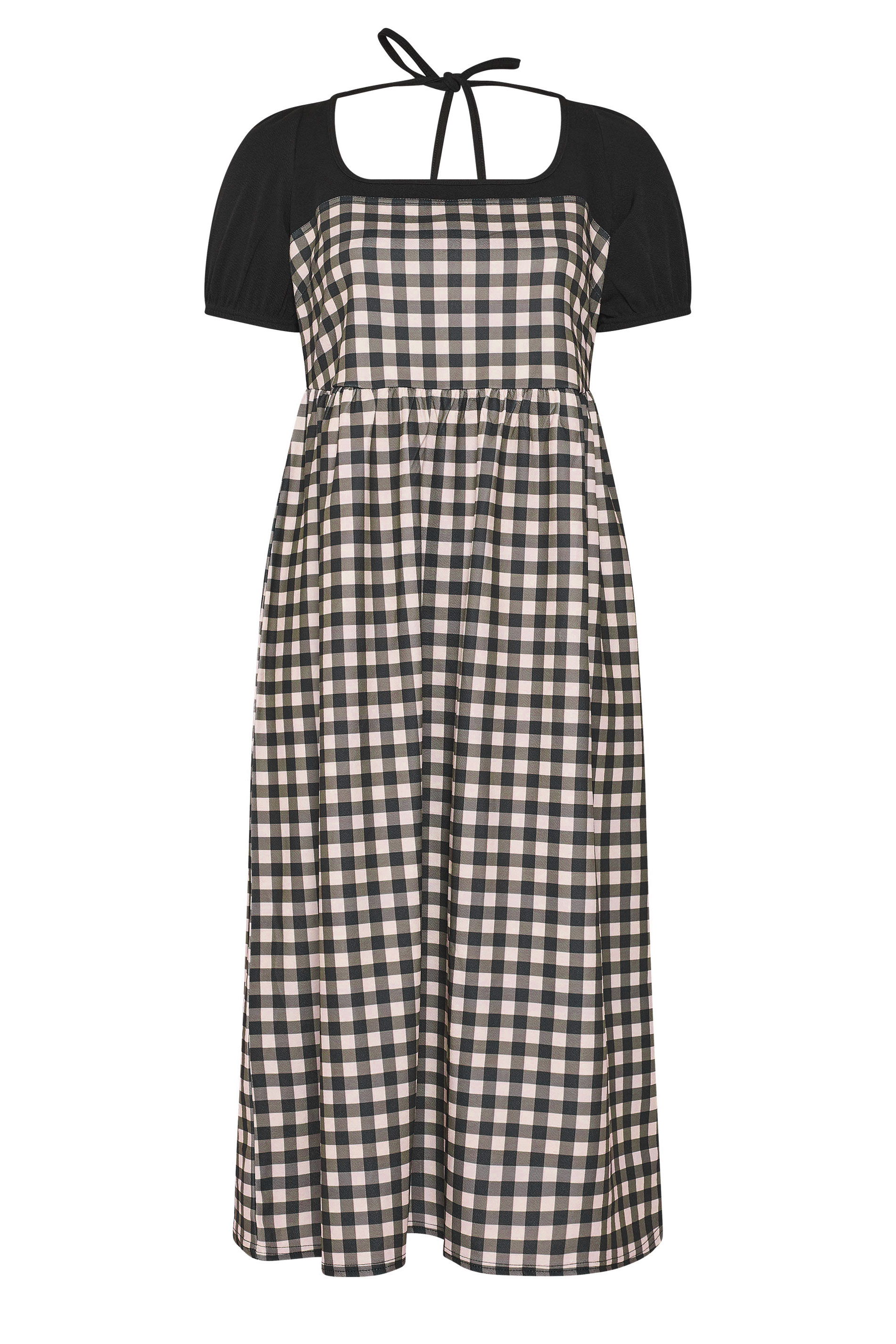 LIMITED COLLECTION Plus Size Black Contrast Gingham Dress | Yours Clothing 5
