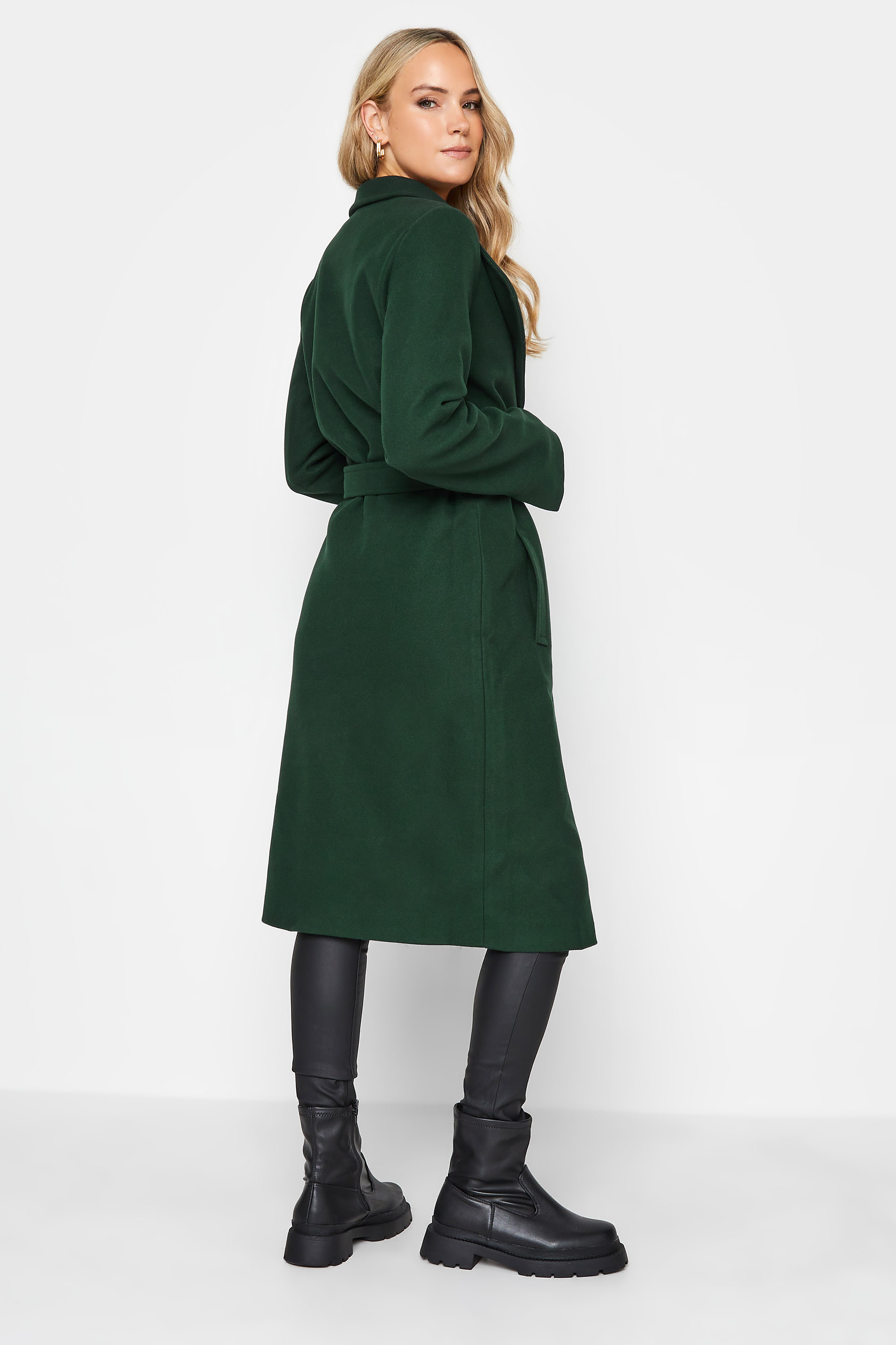 LTS Tall Women's Dark Green Belted Coat | Long Tall Sally 3