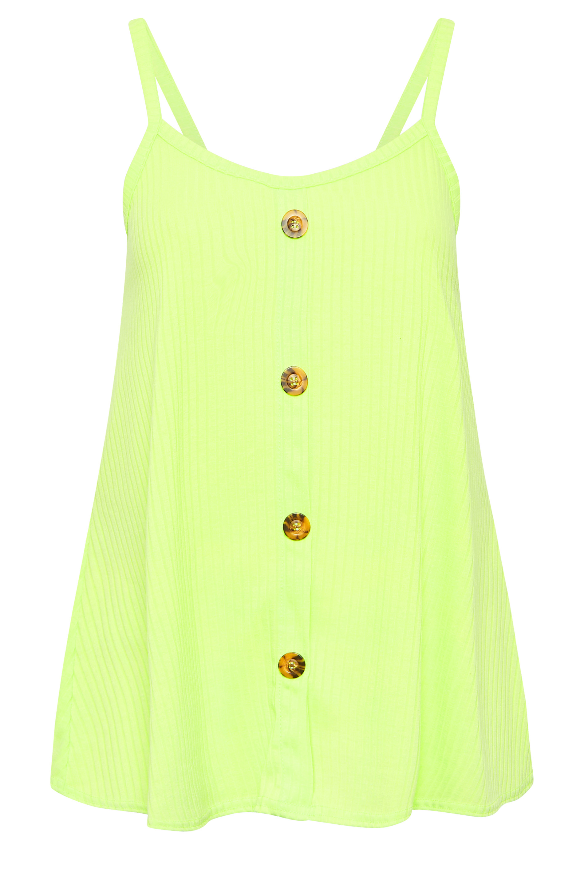 LIMITED COLLECTION Plus Size Lime Green Button Down Cami Top | Yours ...