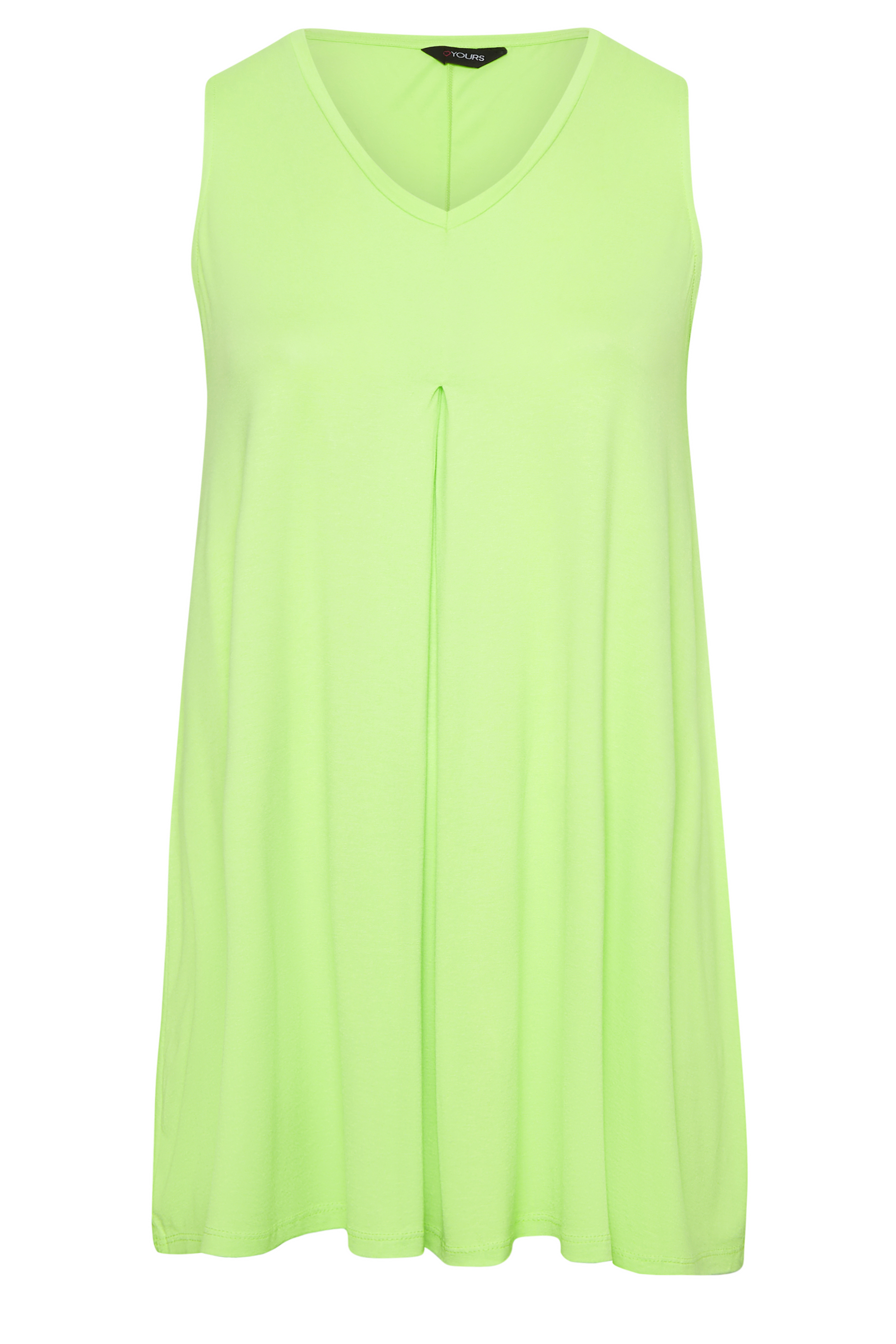 YOURS Plus Size Lime Green Swing Vest Top | Yours Clothing