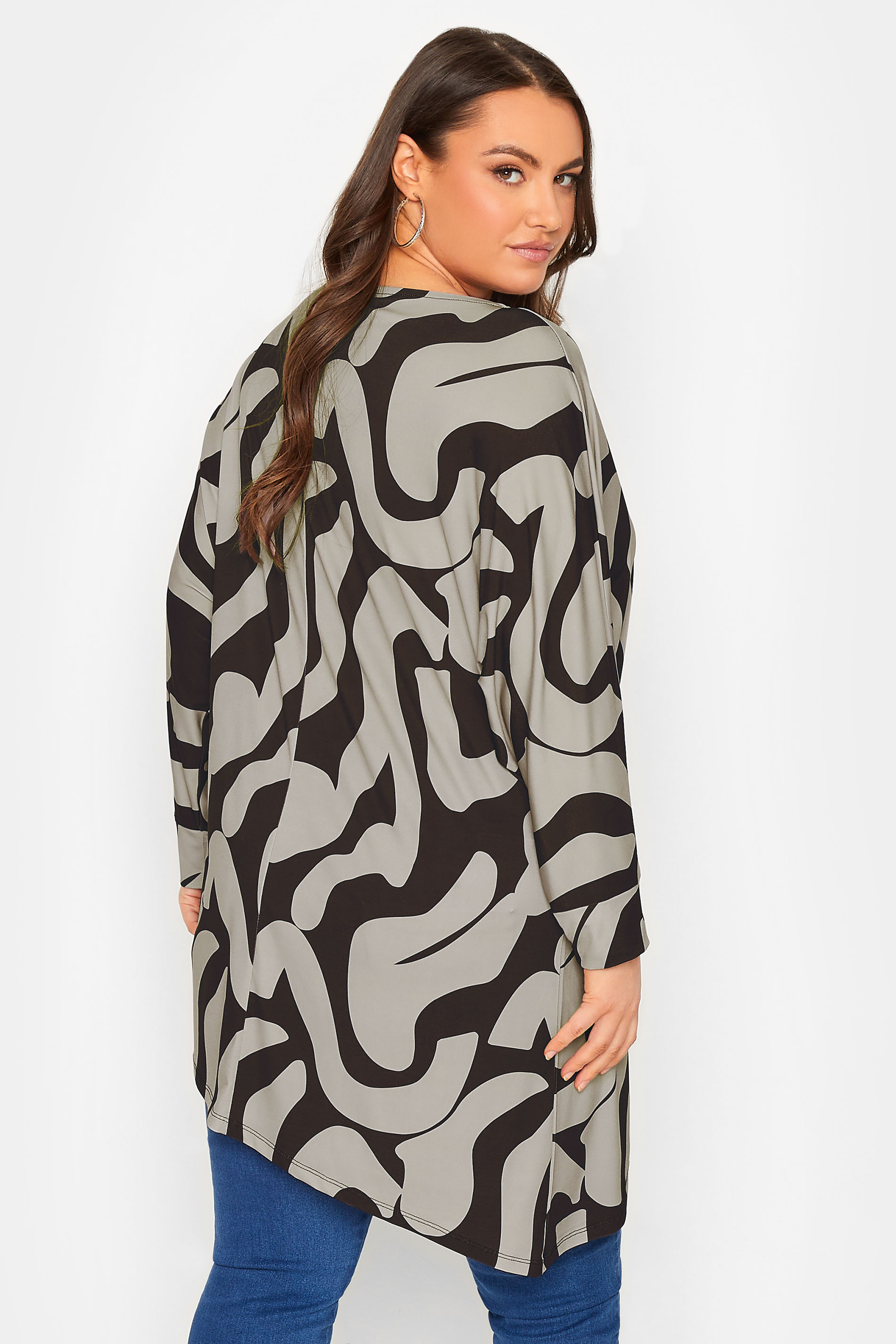 YOURS Plus Size Brown Abstract Print Tunic Top | Yours Clothing 3